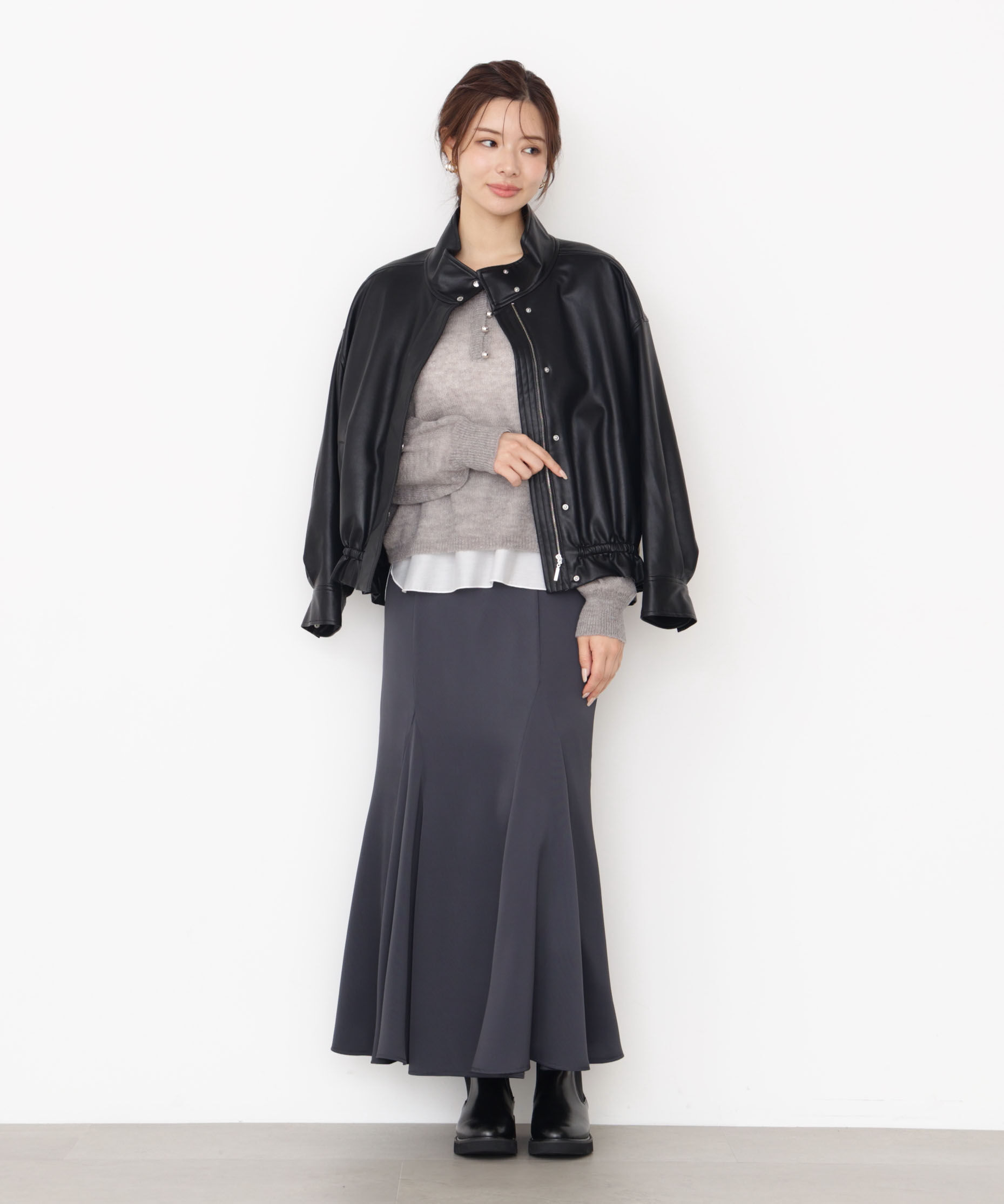 PROPORTION BODY DRESSING「合皮ドロストブルゾン 25AW」|ブルゾン・スタジャン|