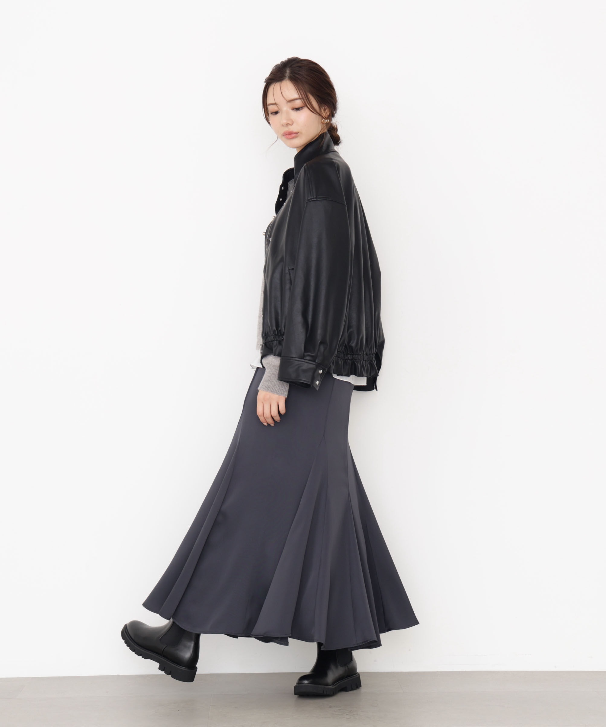 PROPORTION BODY DRESSING「合皮ドロストブルゾン 25AW」|ブルゾン・スタジャン|