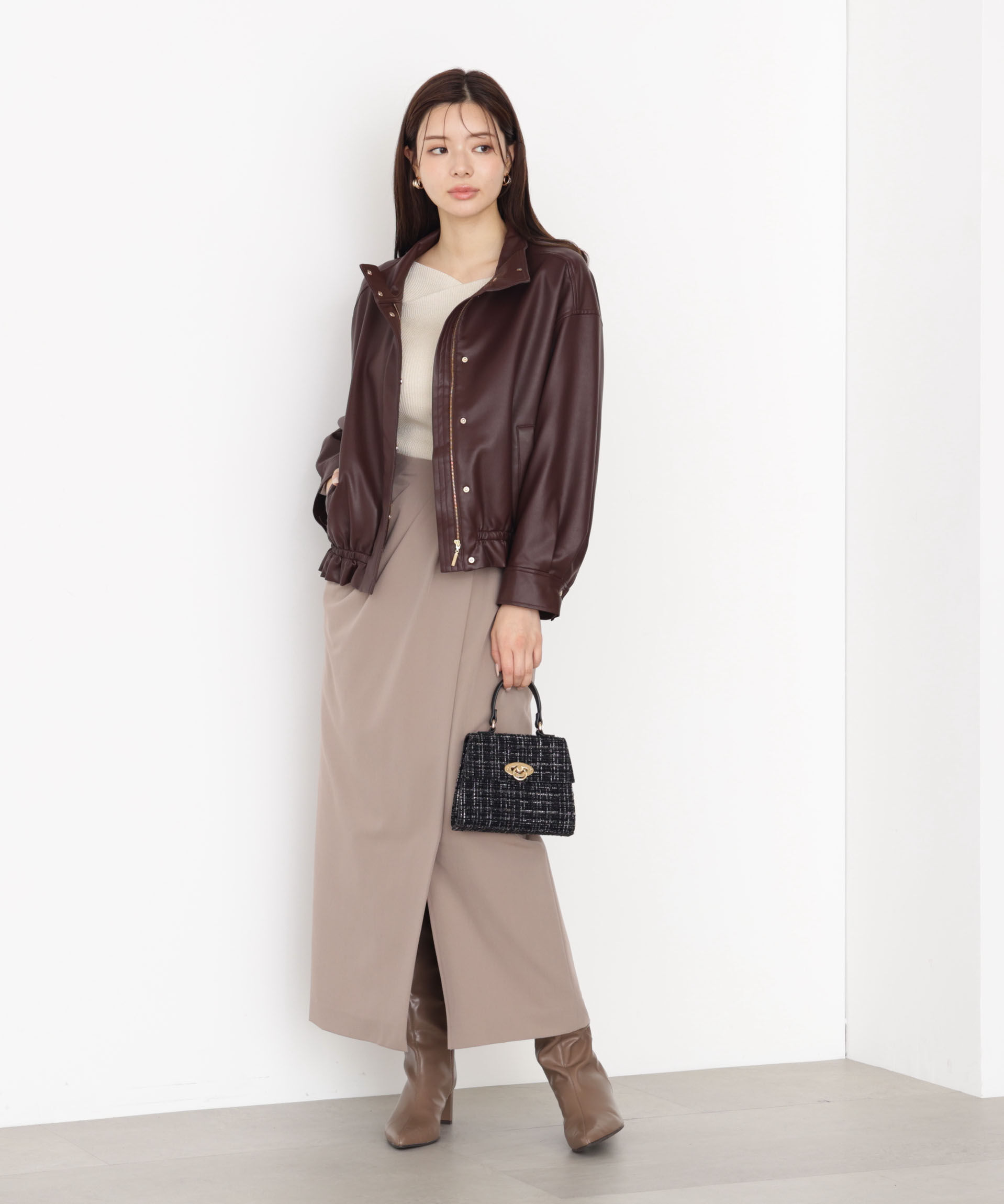 PROPORTION BODY DRESSING「合皮ドロストブルゾン 25AW」|ブルゾン・スタジャン|