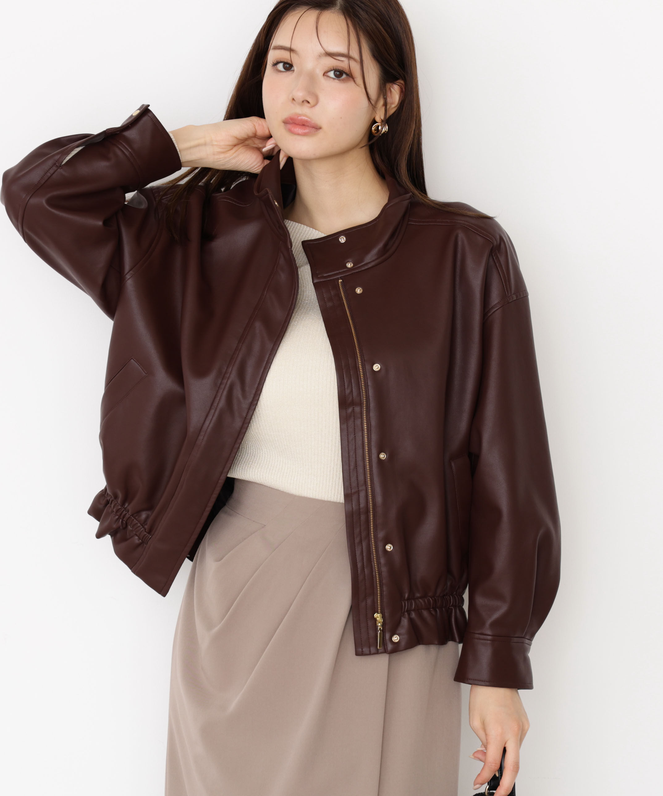 PROPORTION BODY DRESSING「合皮ドロストブルゾン 25AW」|ブルゾン・スタジャン|