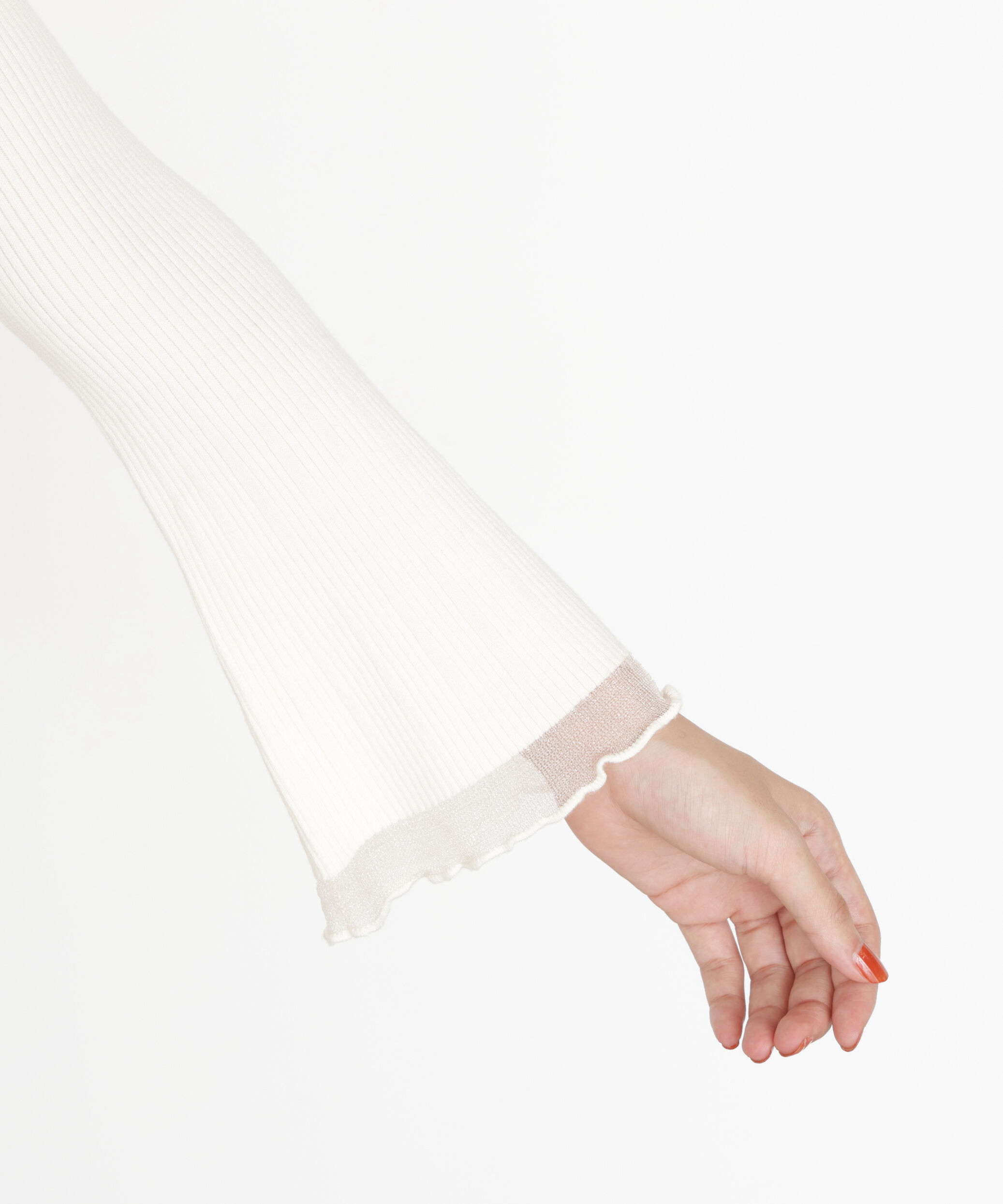 PROPORTION BODY DRESSING「＜ハンドウォッシャブル＞ハートネック部分シアースリーブニット 25AW」|ニット・セーター|