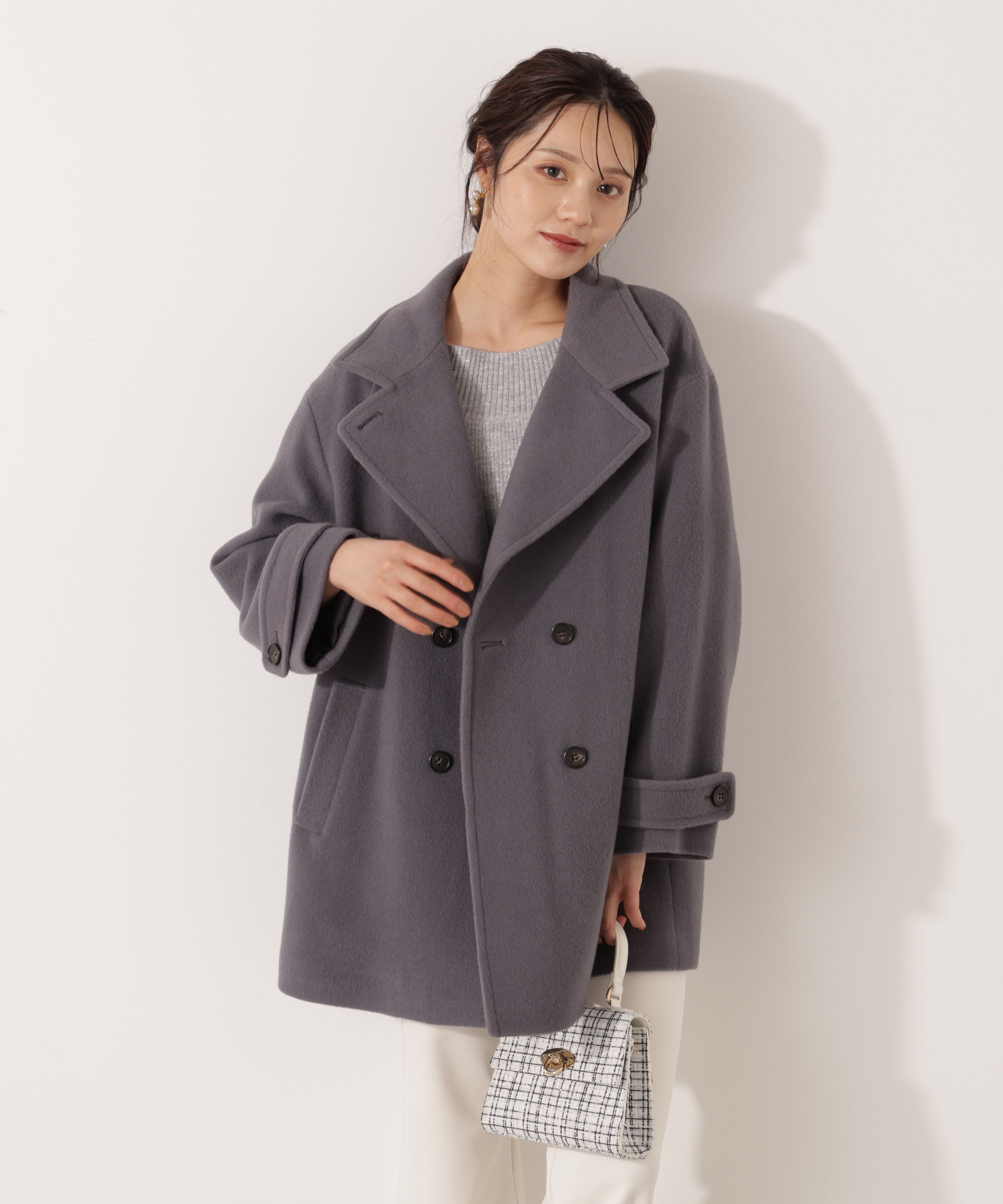 PROPORTION BODY DRESSING「2wayミドルコート 25AW」|ブルゾン・スタジャン|チャコール2