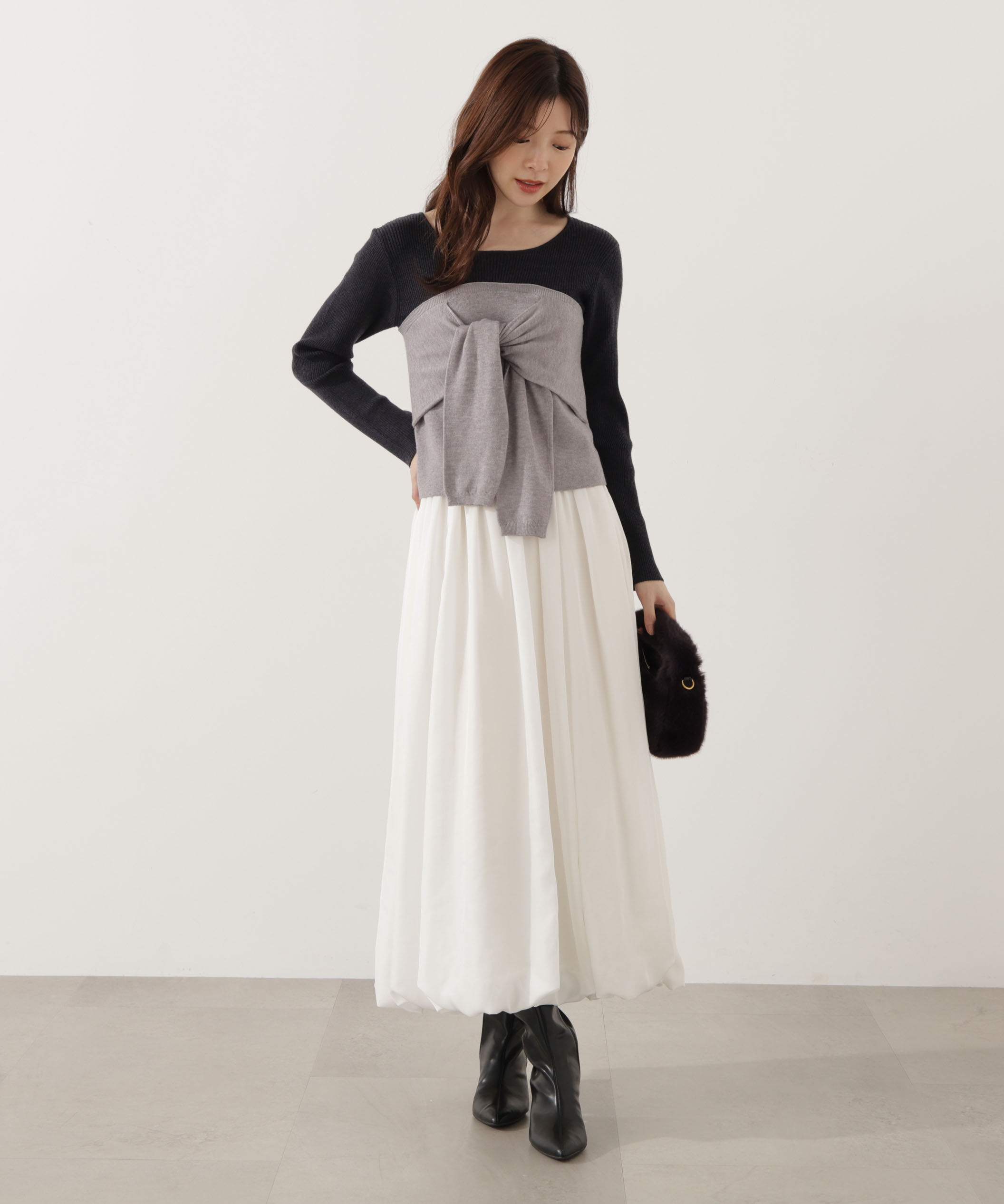 PROPORTION BODY DRESSING「＜ウォッシャブル＞バルーンスカート」|スカート|ホワイト