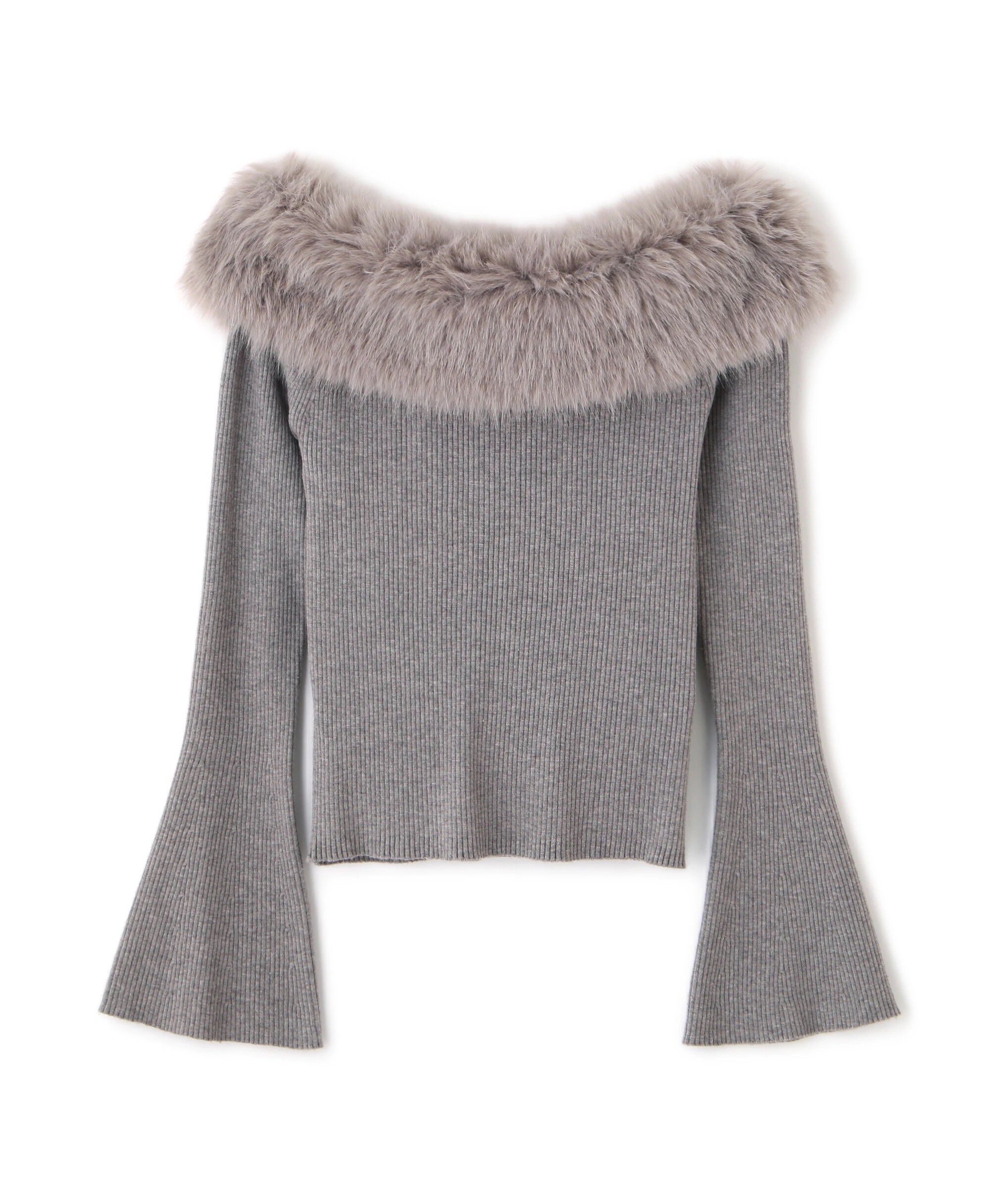 PROPORTION BODY DRESSING「フェイクファー付きオフショルニット 25AW」|ニット・セーター|