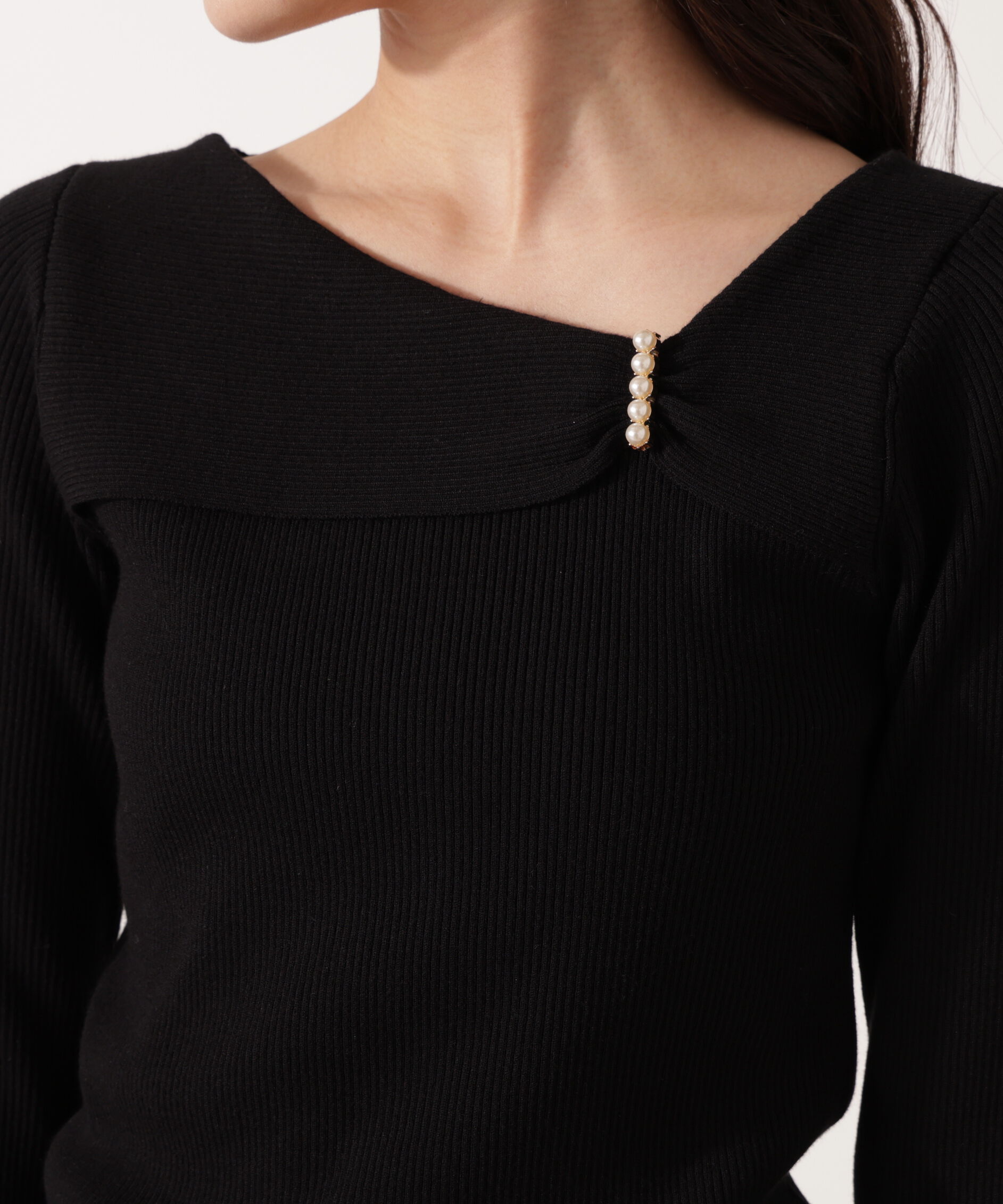 PROPORTION BODY DRESSING「アシメパールデザインニット 25AW」|ニット・セーター|