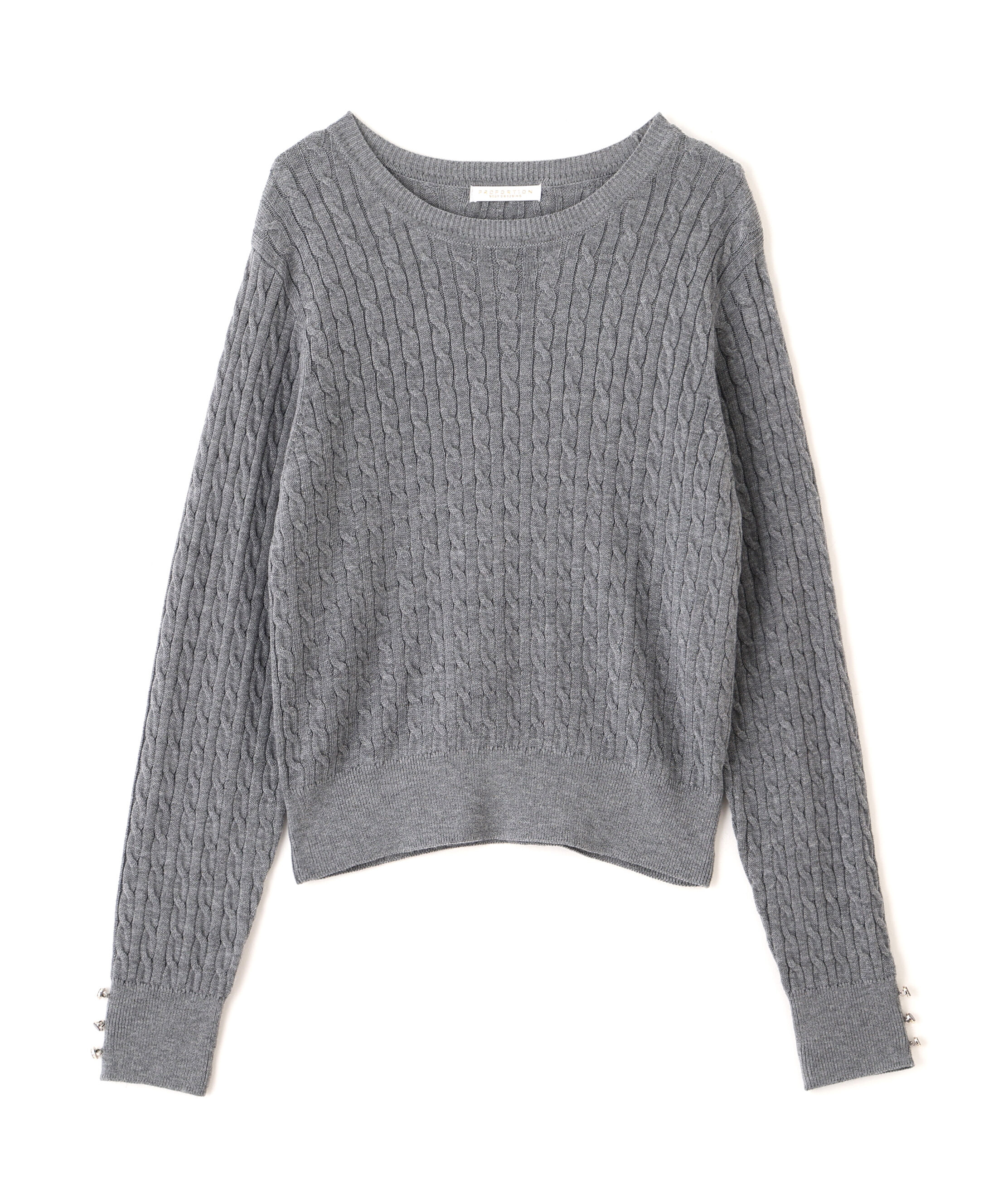 PROPORTION BODY DRESSING「＜ハンドウォッシャブル＞袖釦ミニケーブルニット」|ニット・セーター|