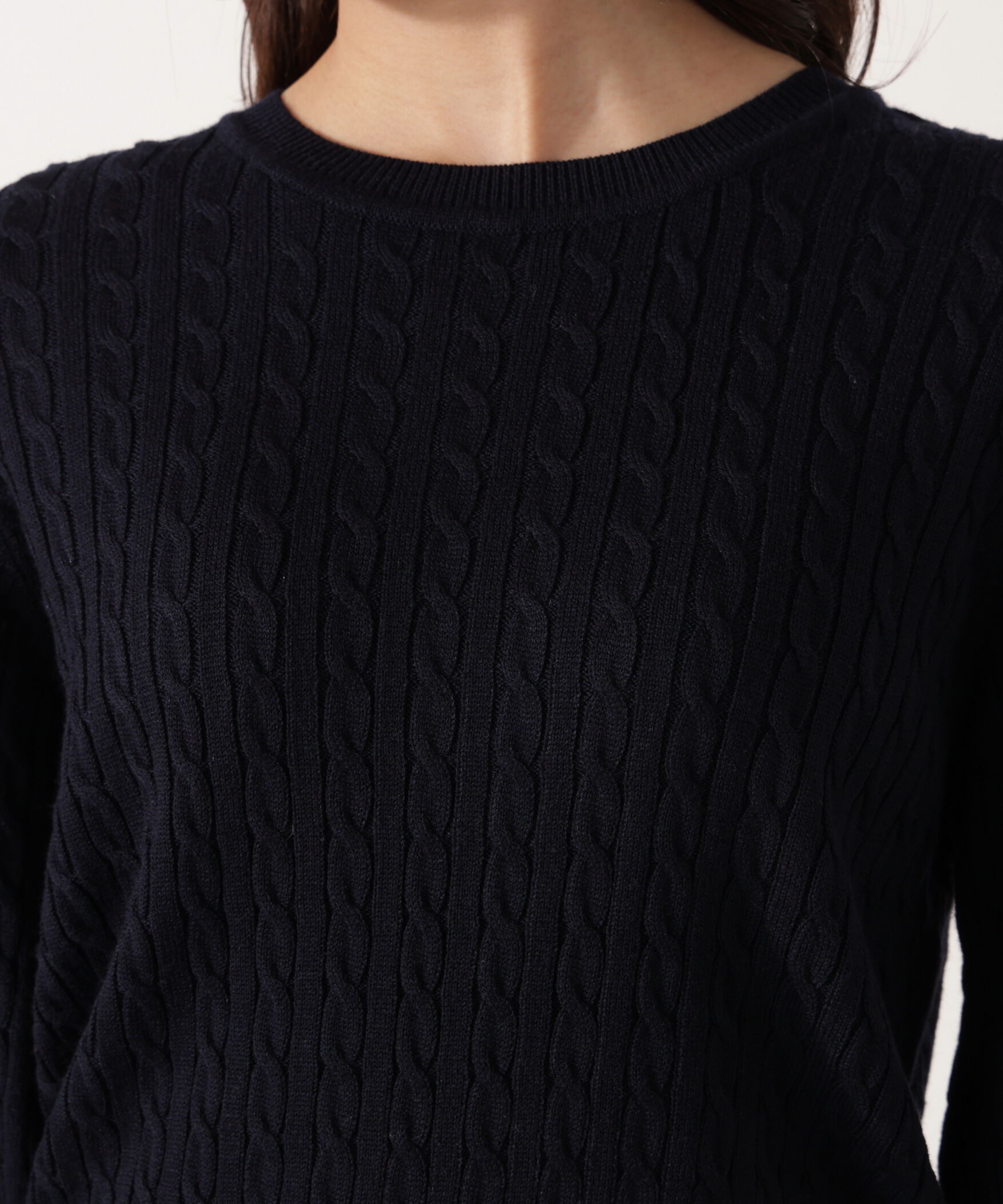 PROPORTION BODY DRESSING「＜ハンドウォッシャブル＞袖釦ミニケーブルニット」|ニット・セーター|