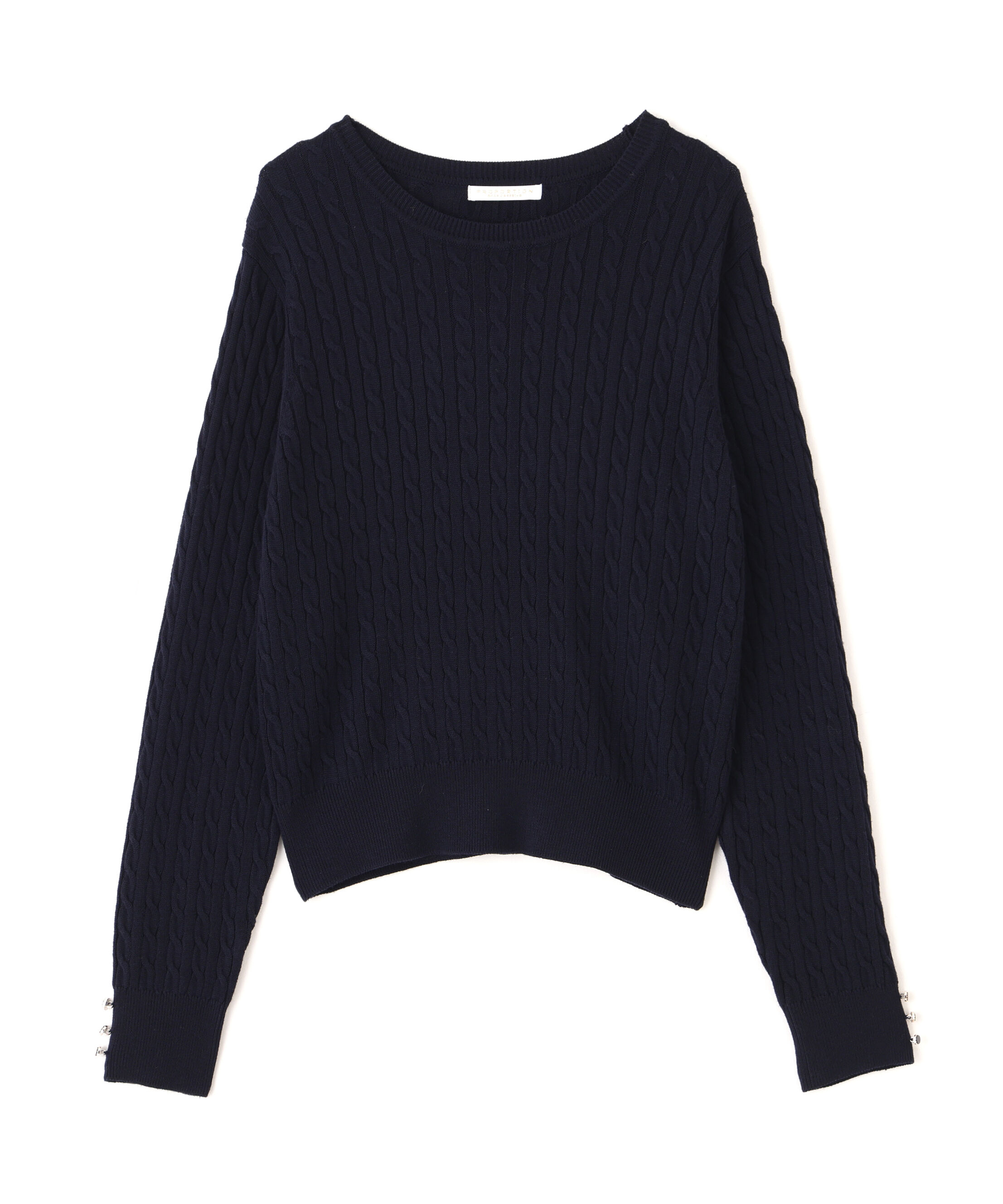 PROPORTION BODY DRESSING「＜ハンドウォッシャブル＞袖釦ミニケーブルニット」|ニット・セーター|