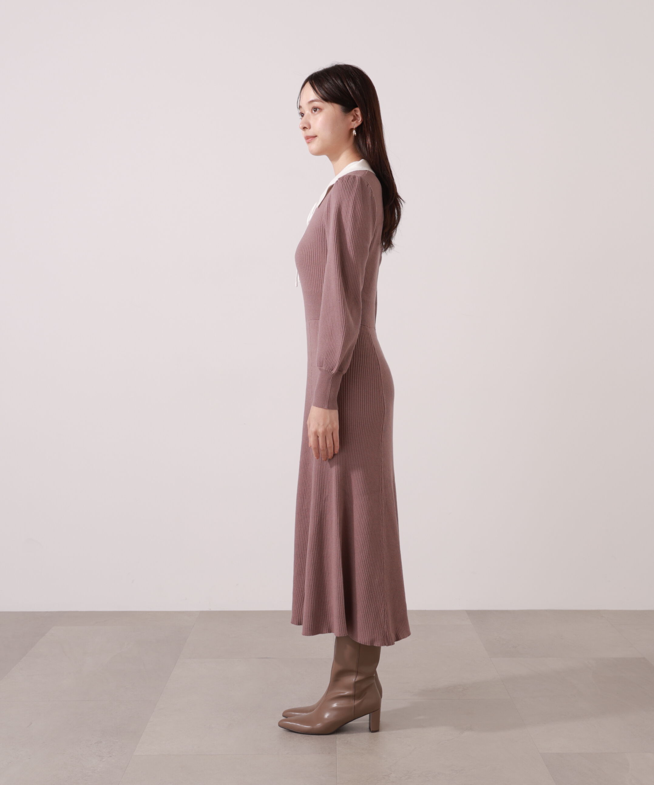 PROPORTION BODY DRESSING「リボン衿付きニットワンピース」|ワンピース|