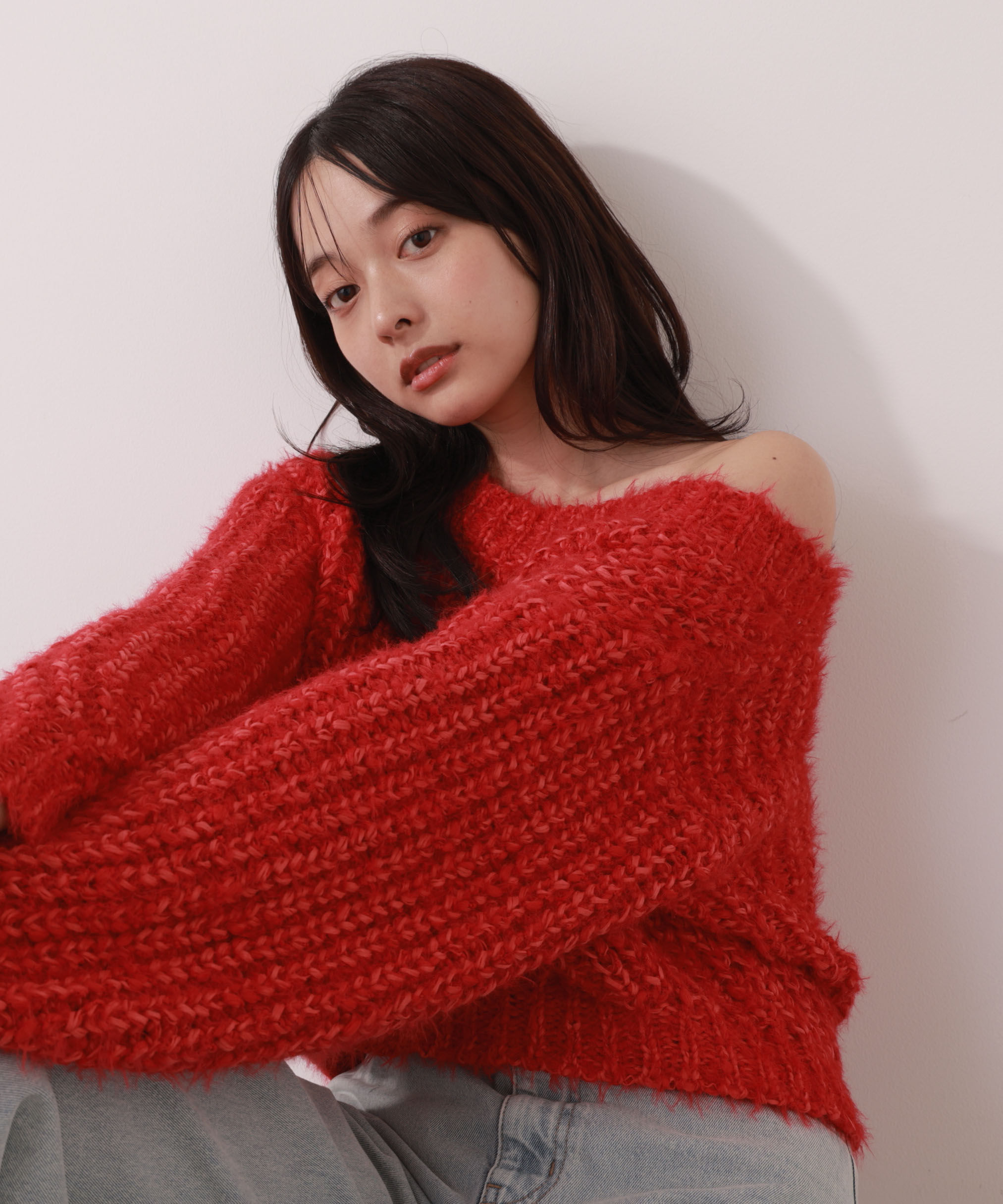 PROPORTION BODY DRESSING「ローゲージざっくりニット」|ニット・セーター|レッド