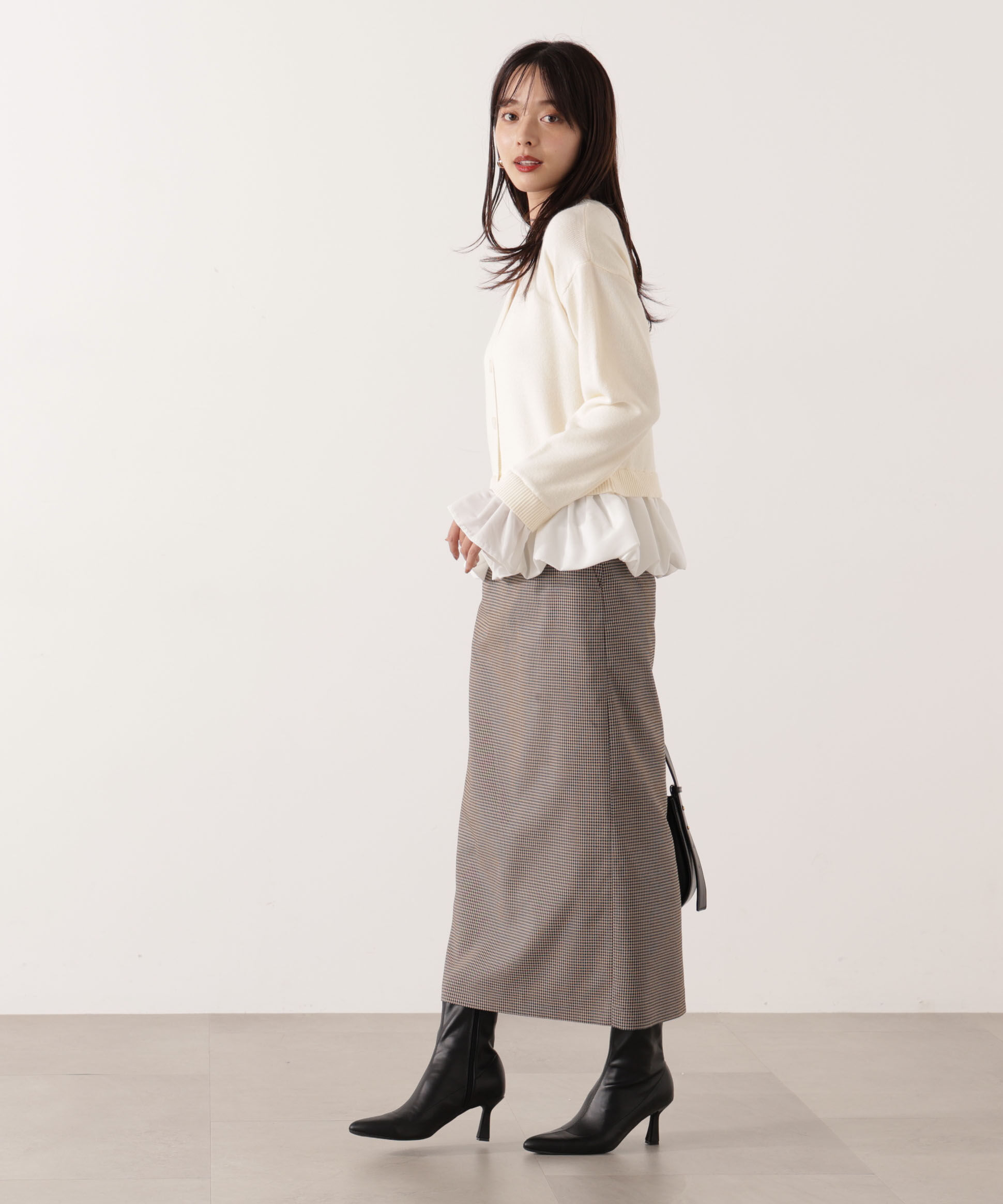 PROPORTION BODY DRESSING「ギンガムナロータイトスカート 25AW」|スカート|