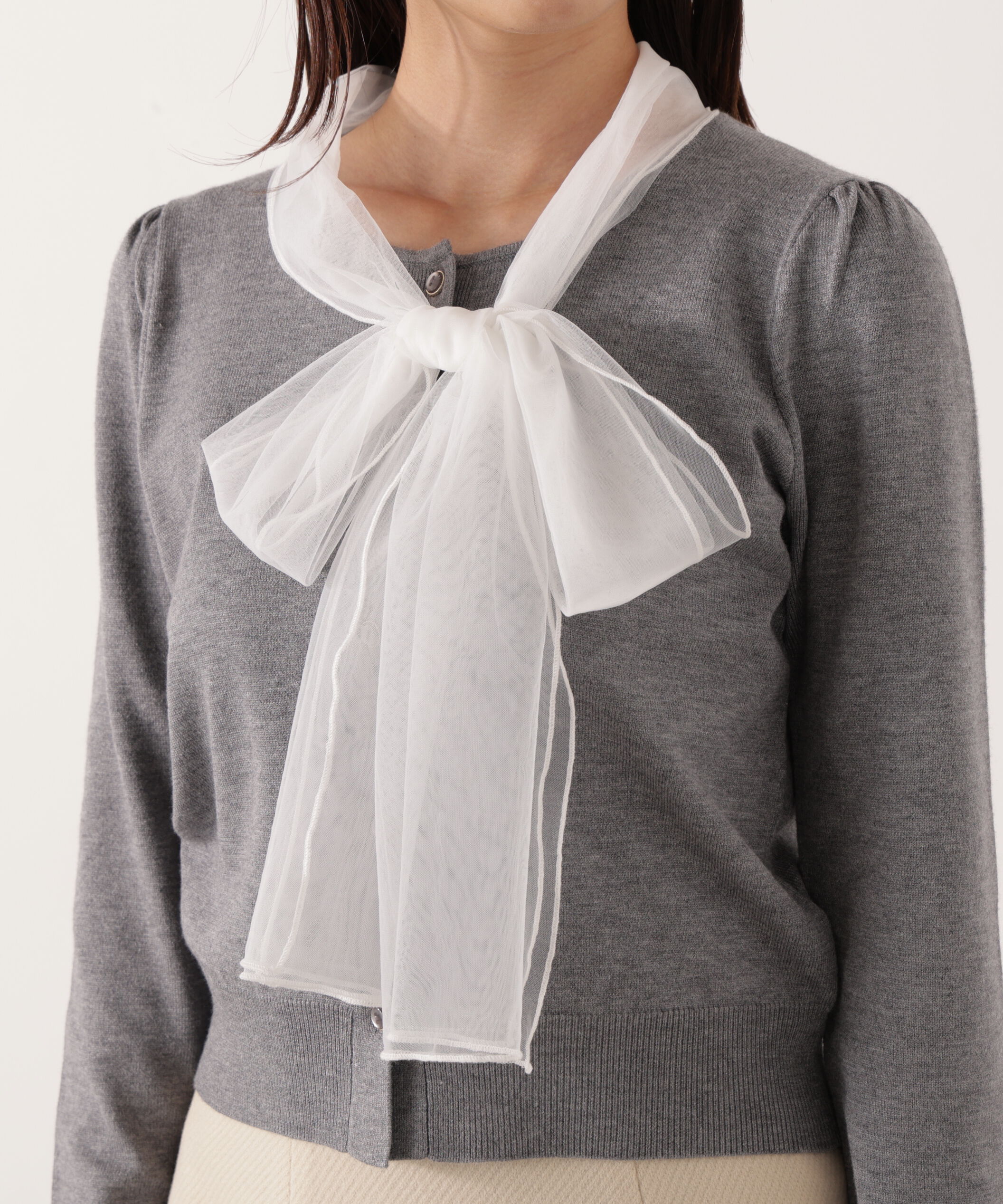 PROPORTION BODY DRESSING「《EDIT COLOGNE》ボウタイ付きニット 25AW」|ニット・セーター|