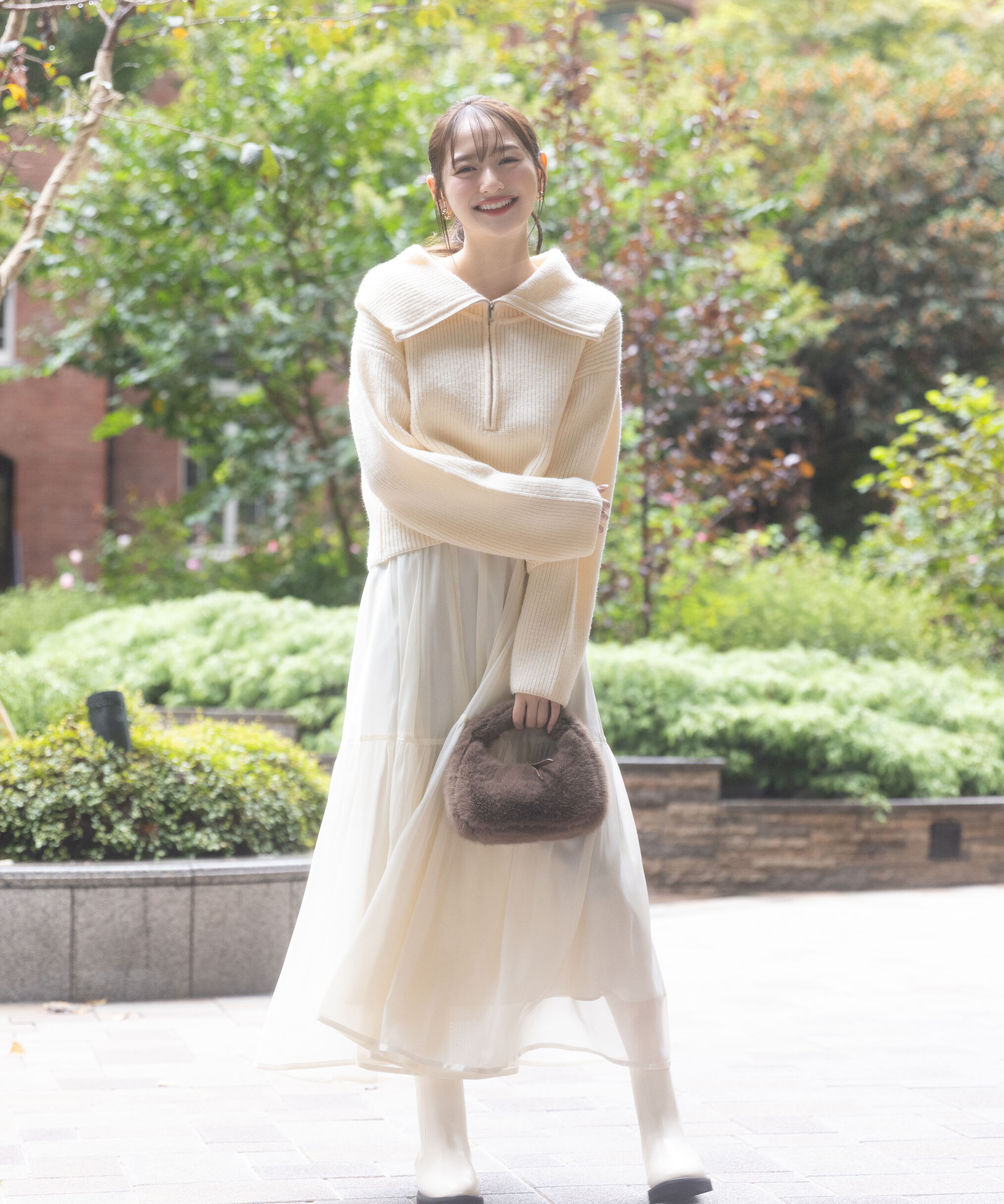 PROPORTION BODY DRESSING「シアーティアードスカート 25AW」|スカート|エクリュ1