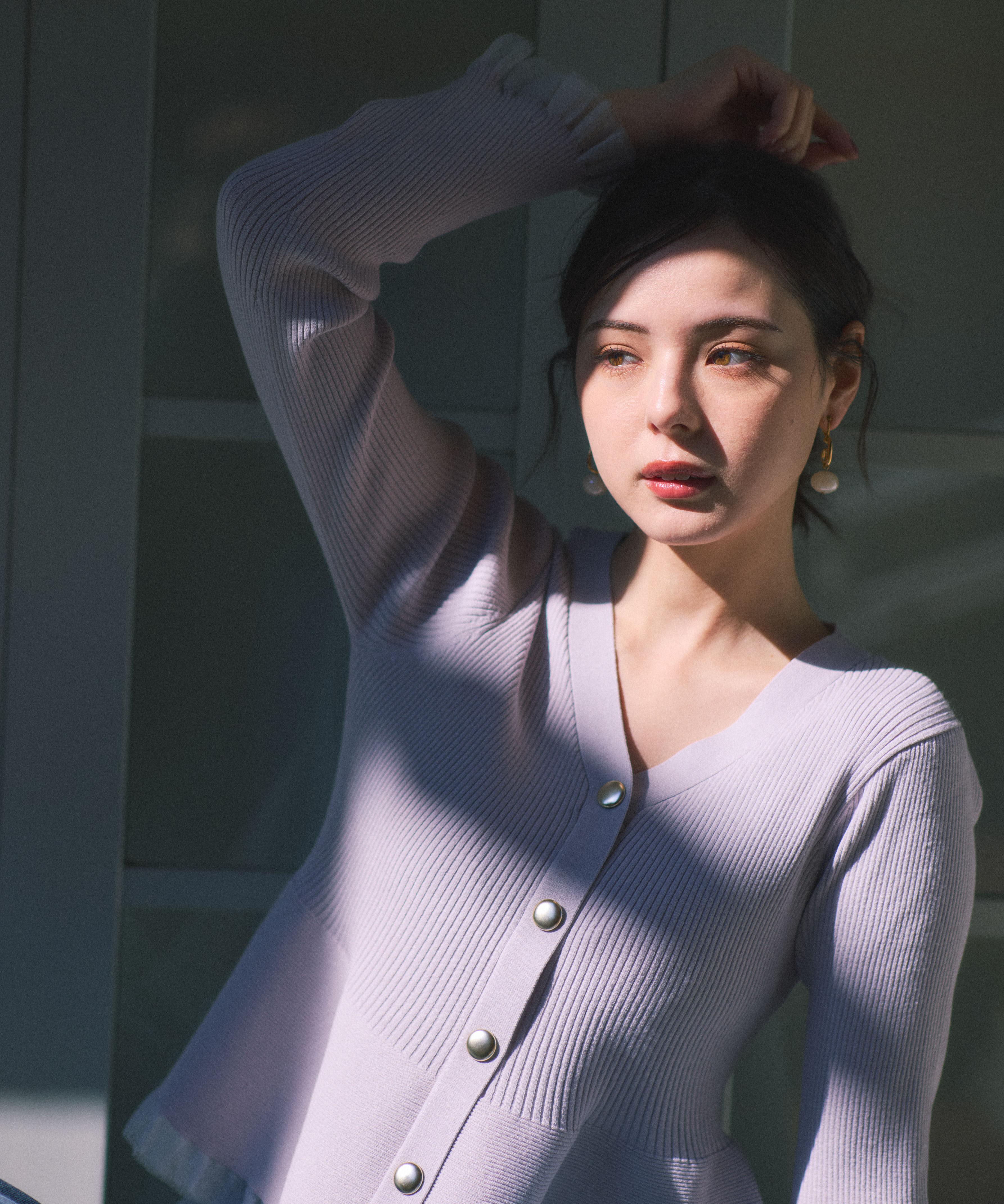 PROPORTION BODY DRESSING「シアー切替ペプラムニット」|ニット・セーター|