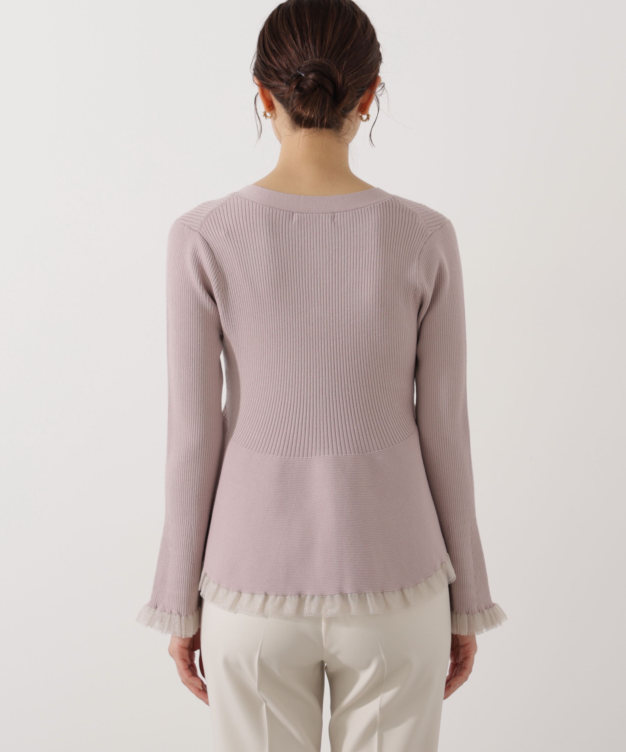 PROPORTION BODY DRESSING「シアー切替ペプラムニット」|ニット・セーター|