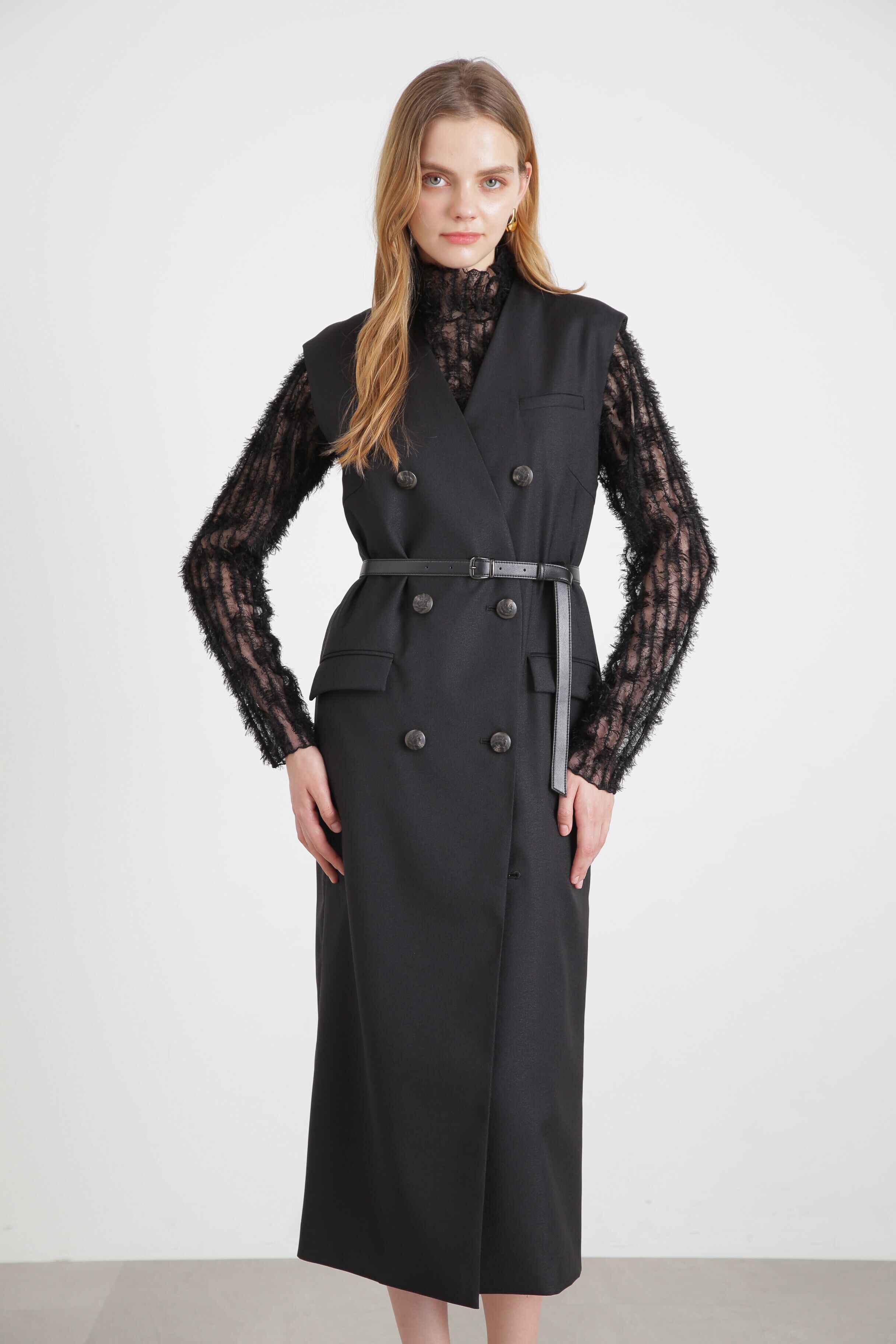  「◆ダブルブレストワンピース」|ワンピース|ブラック