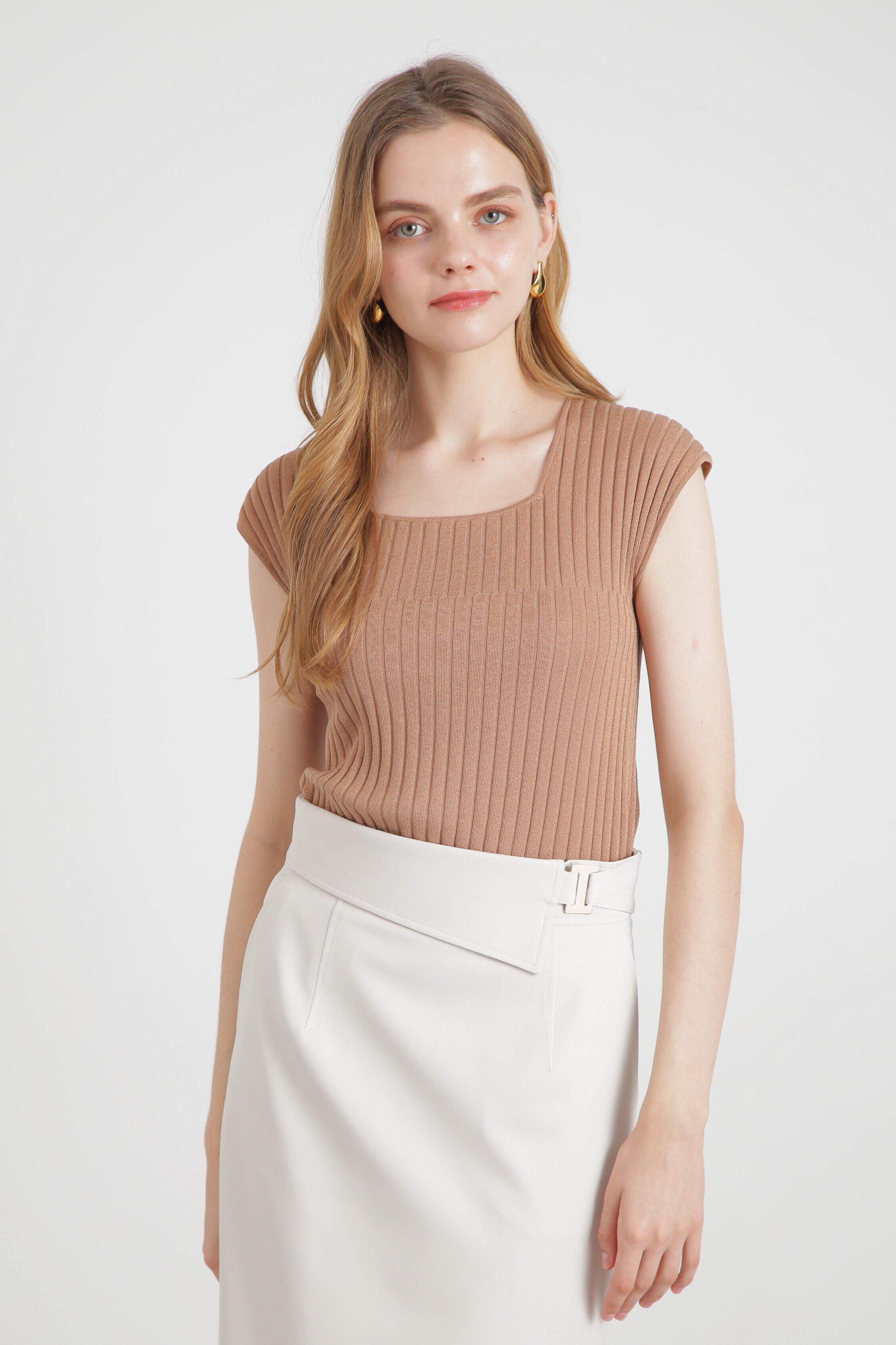  「◆スクエアネックニットトップス」|ニット・セーター|