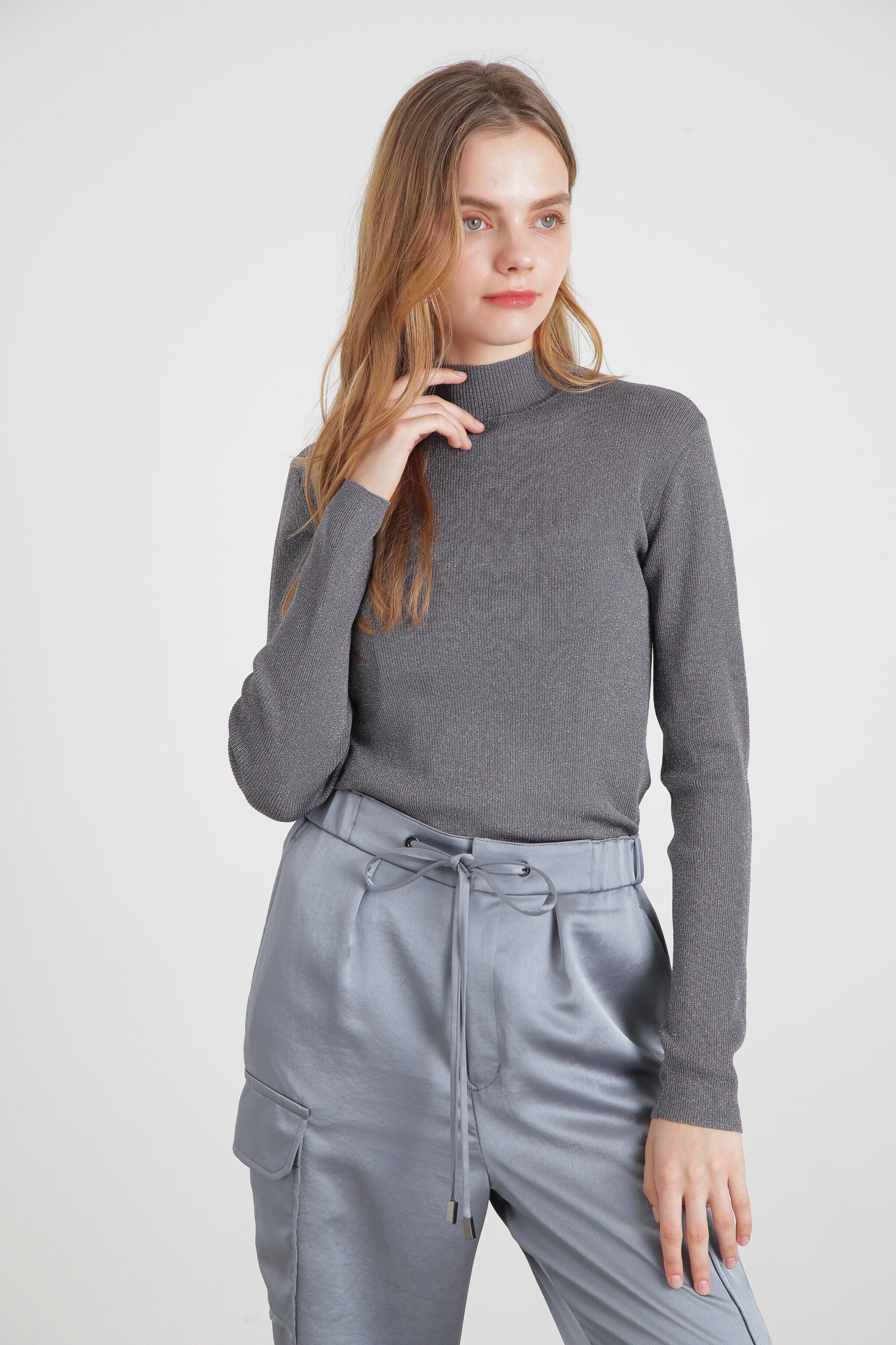  「◆ハイネックラメニットトップス」|ニット・セーター|