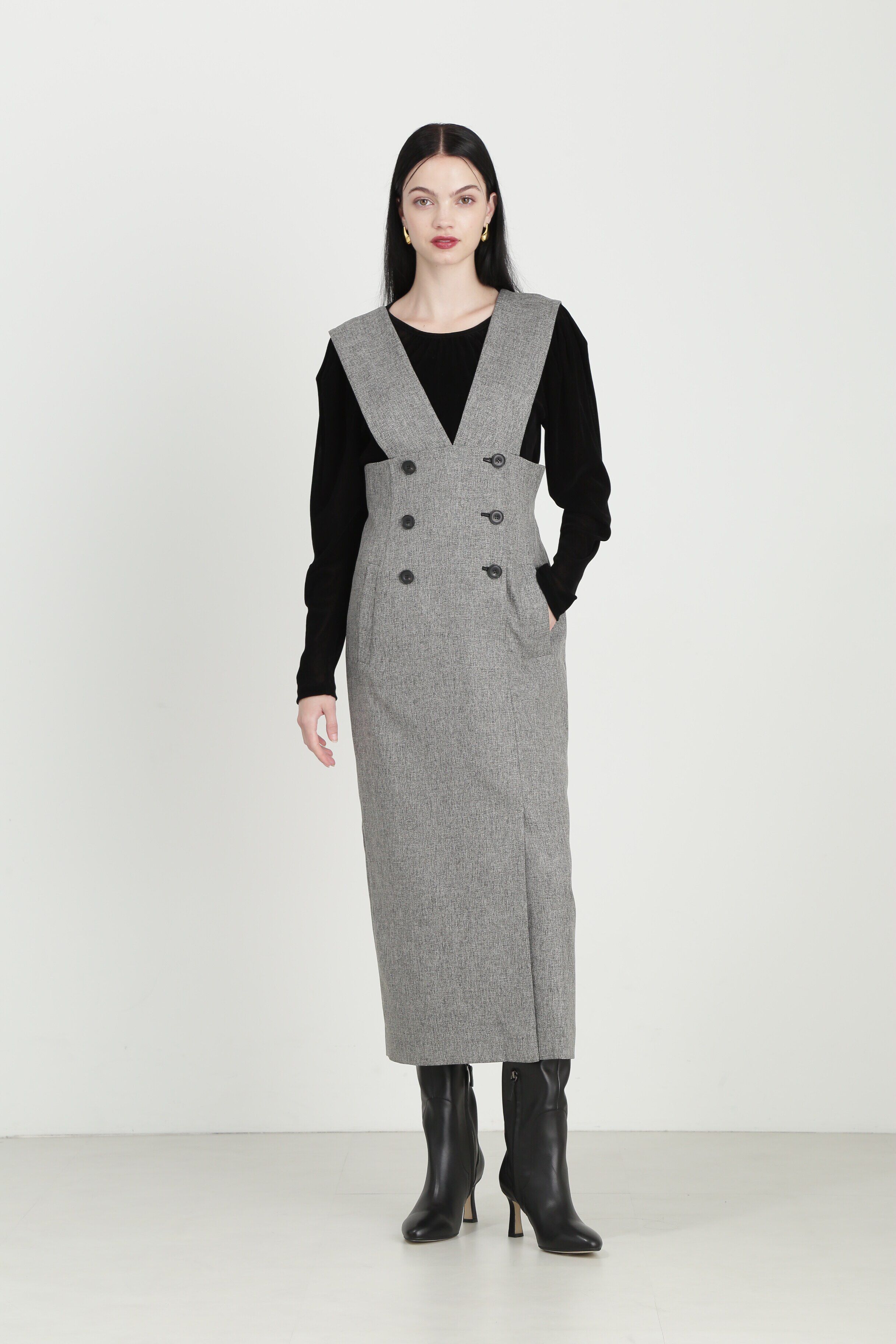  「◆デザインショルダージャンパースカート」|ワンピース|