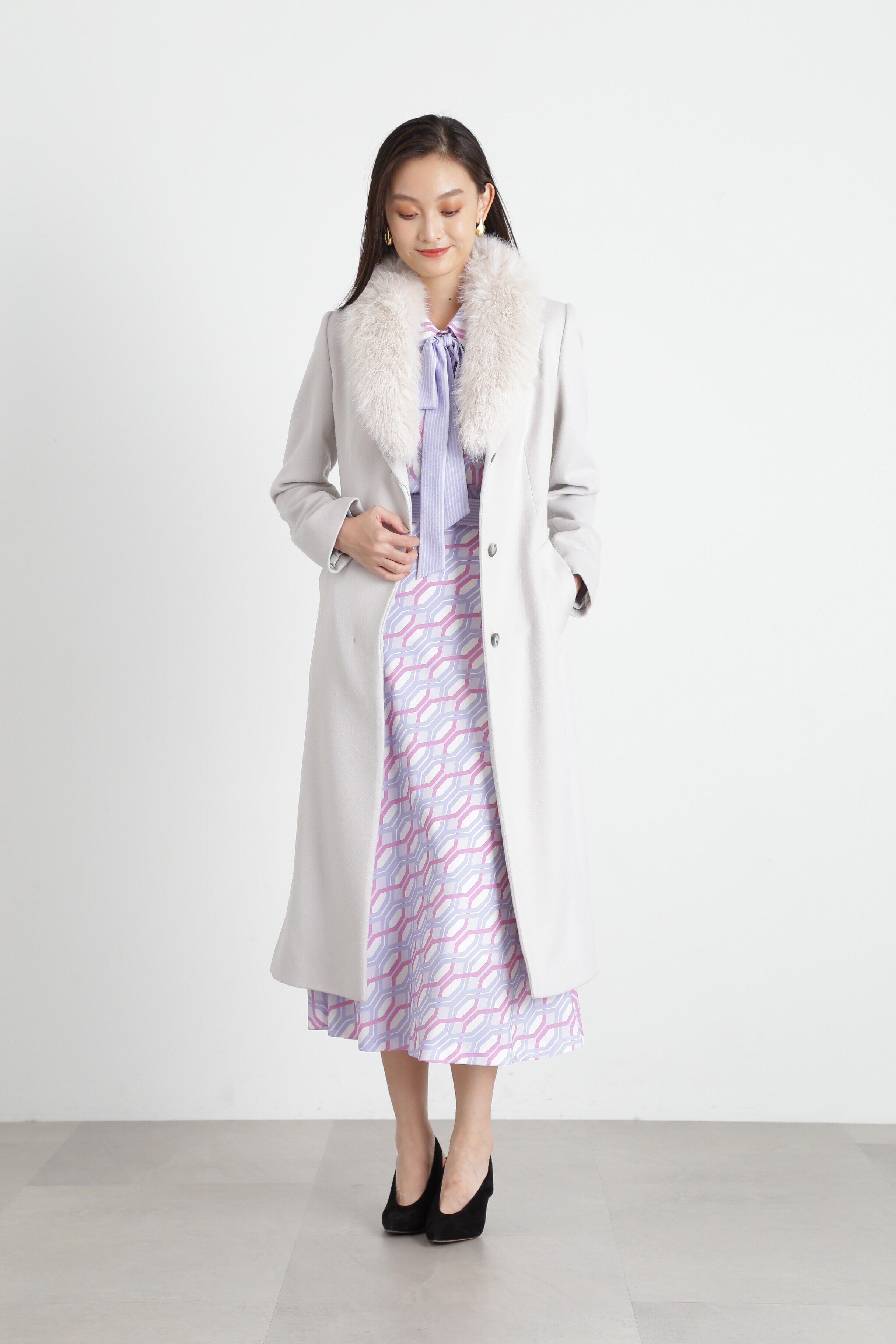  「◆ジオメトリックラインプリントブラウス」|シャツ・ブラウス|