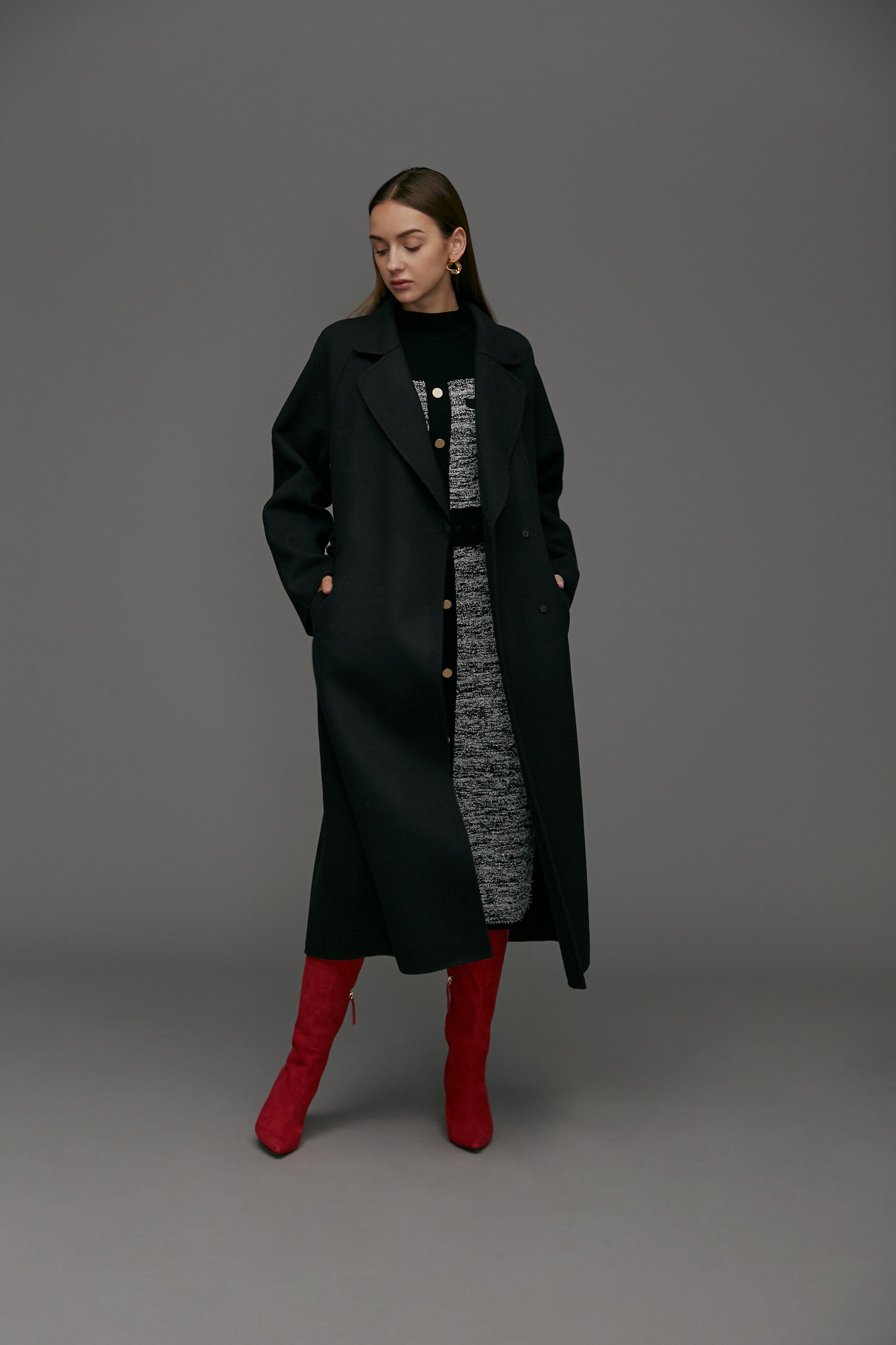  「ストール付きベルテッドリバーコート」|その他|