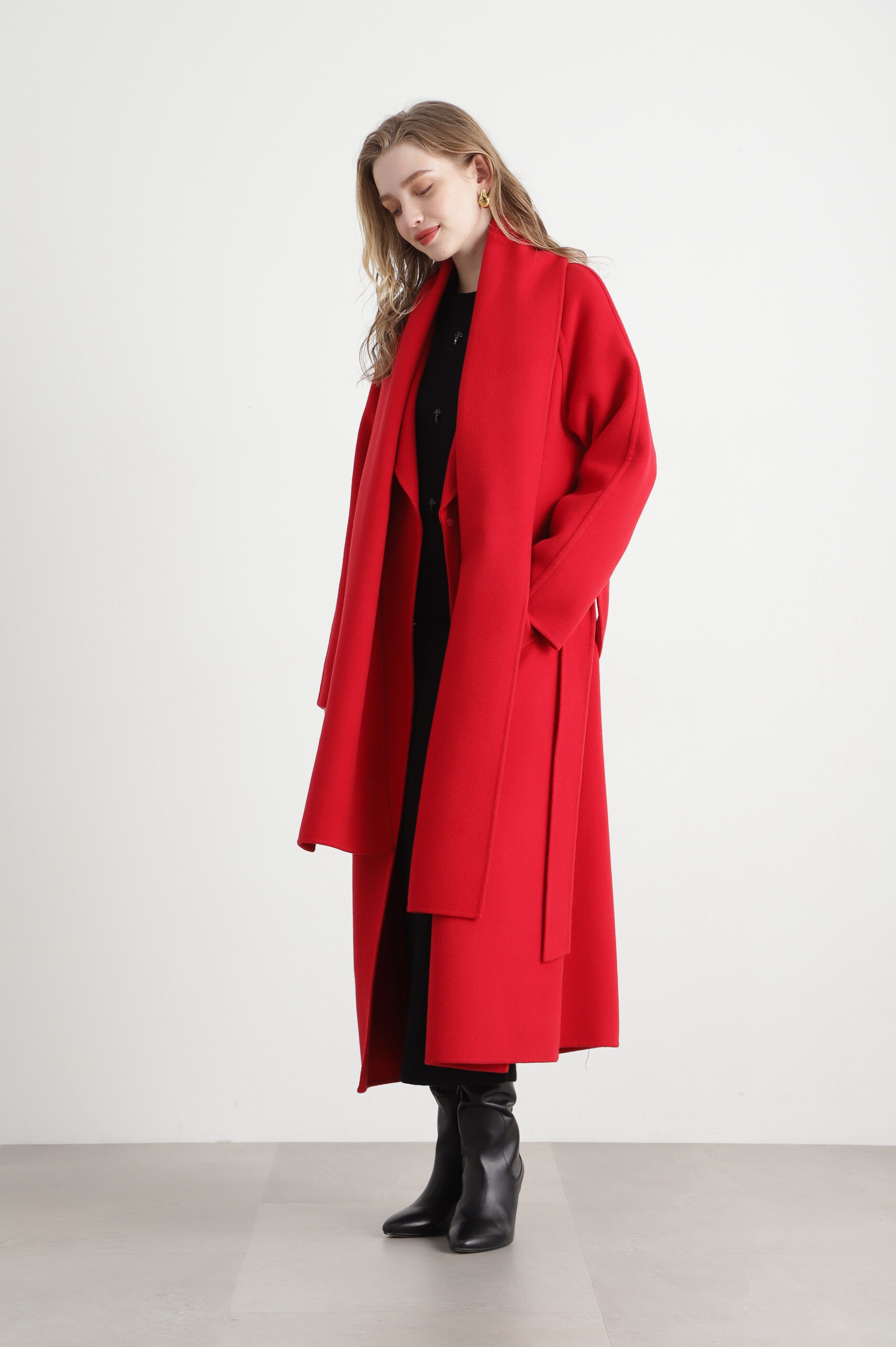  「ストール付きベルテッドリバーコート」|その他|