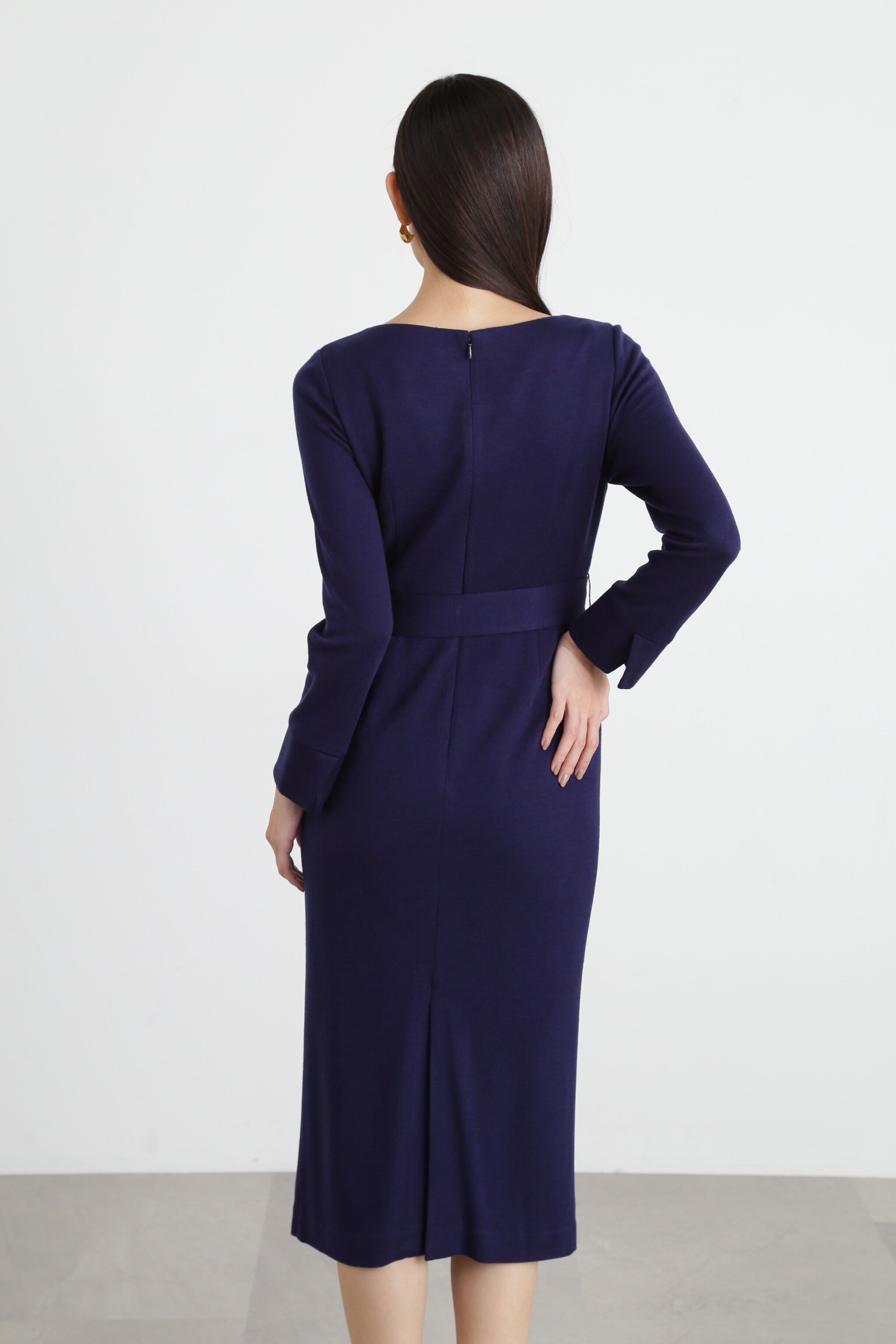  「フロントクロスウールジャージワンピース」|ワンピース|