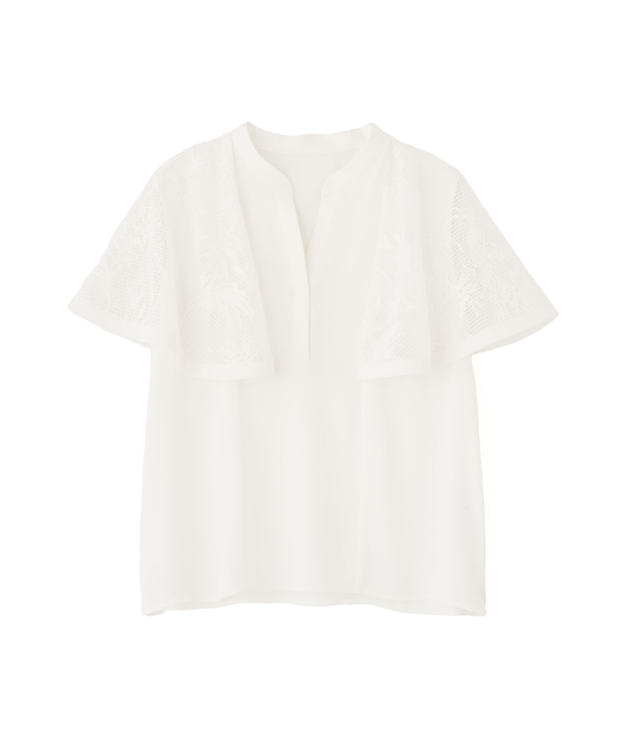  「◆レースコンビスキッパーブラウス」|シャツ・ブラウス|