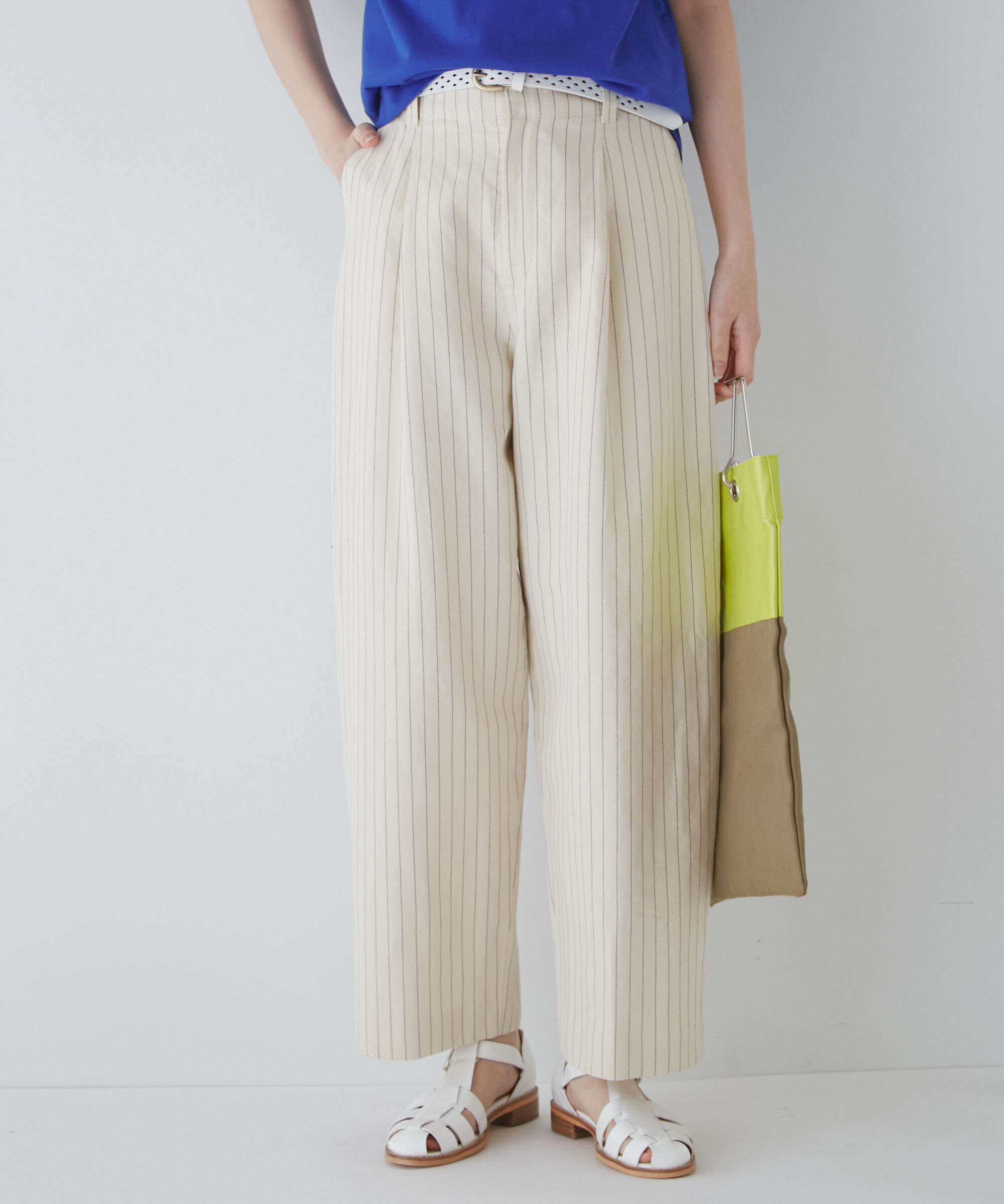  「◆綿麻ストライプパンツ」|その他|エクリュ&times;パ  3