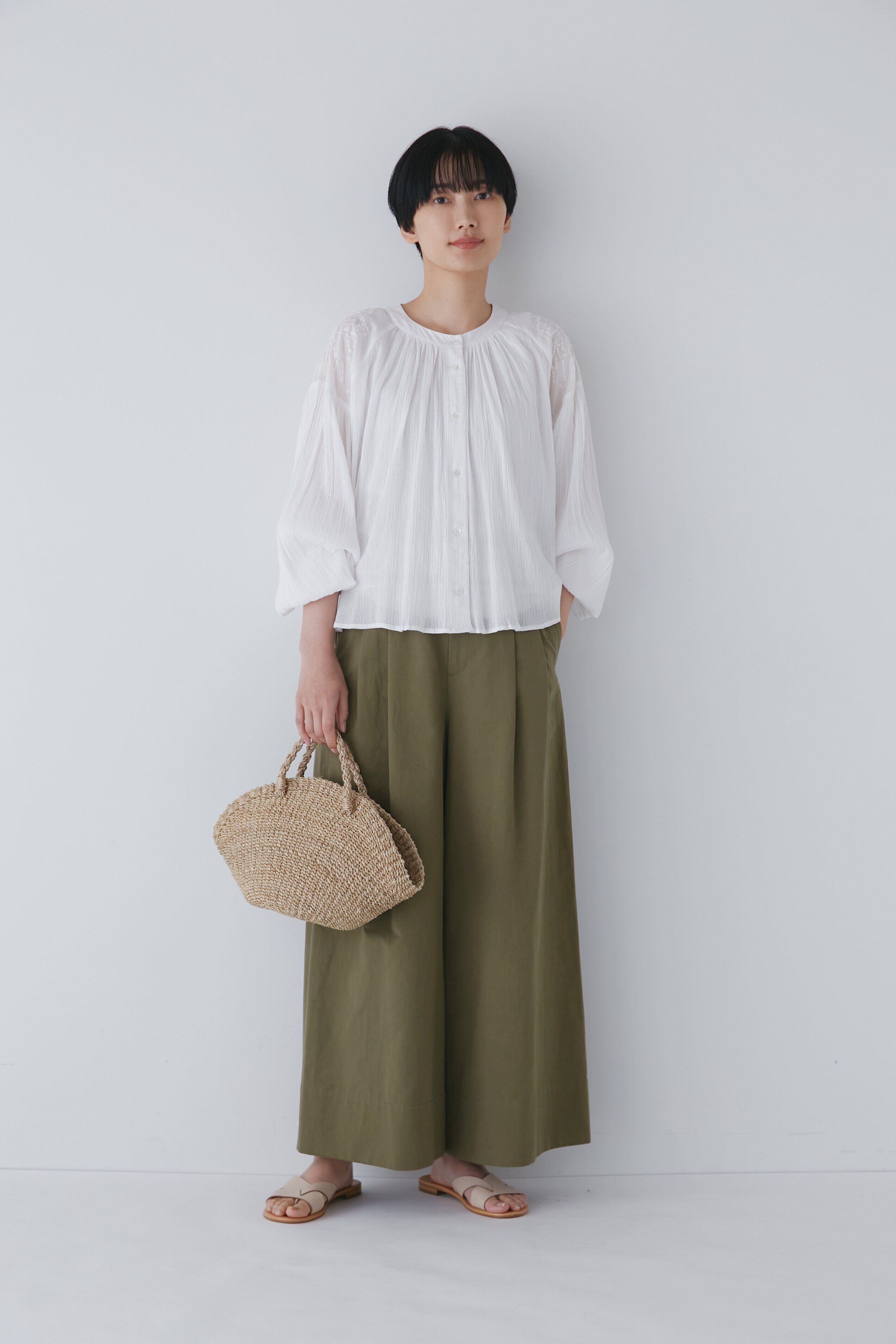  「◆インドクレープギャザーブラウス」|シャツ・ブラウス|