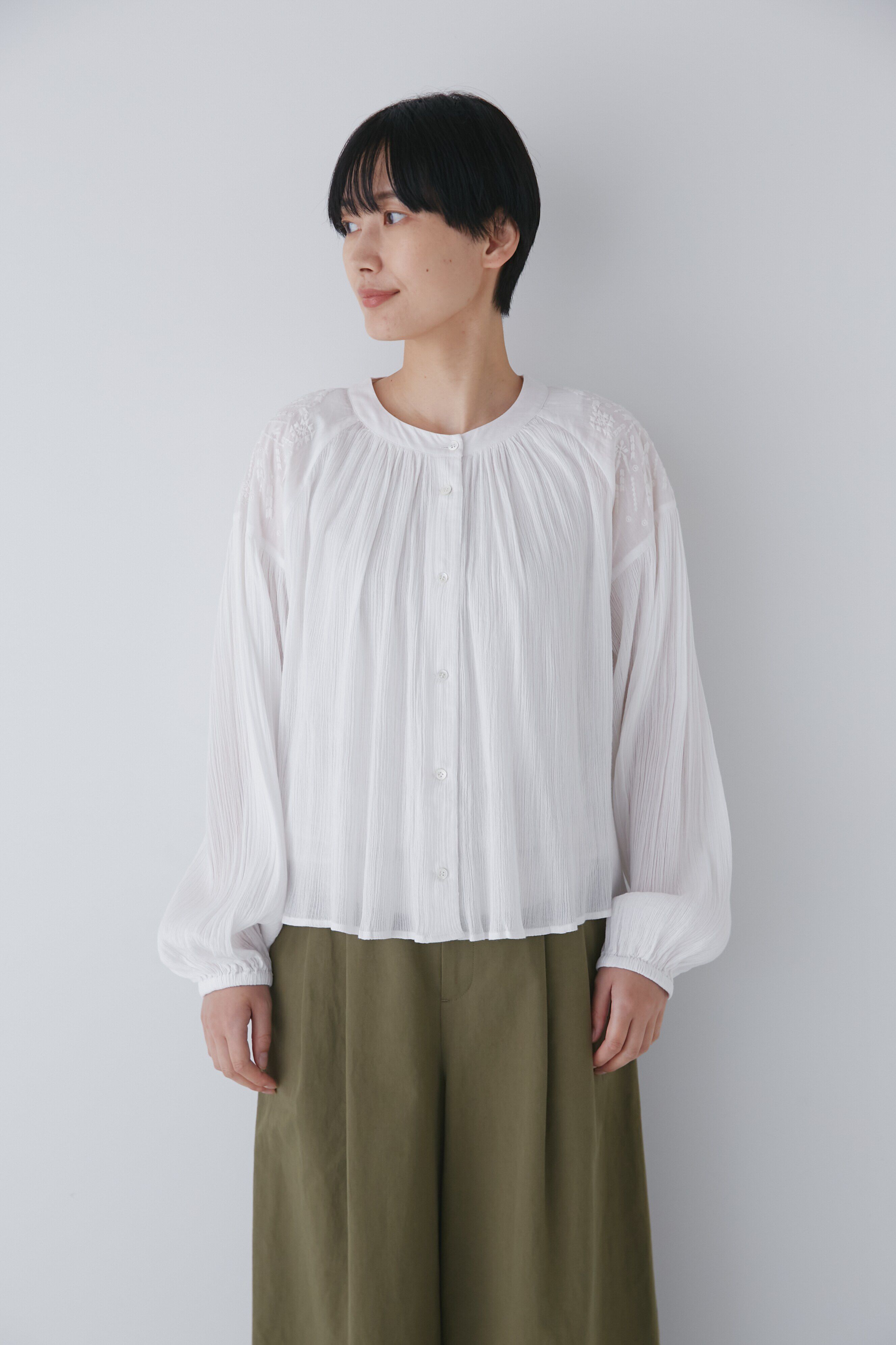  「◆インドクレープギャザーブラウス」|シャツ・ブラウス|