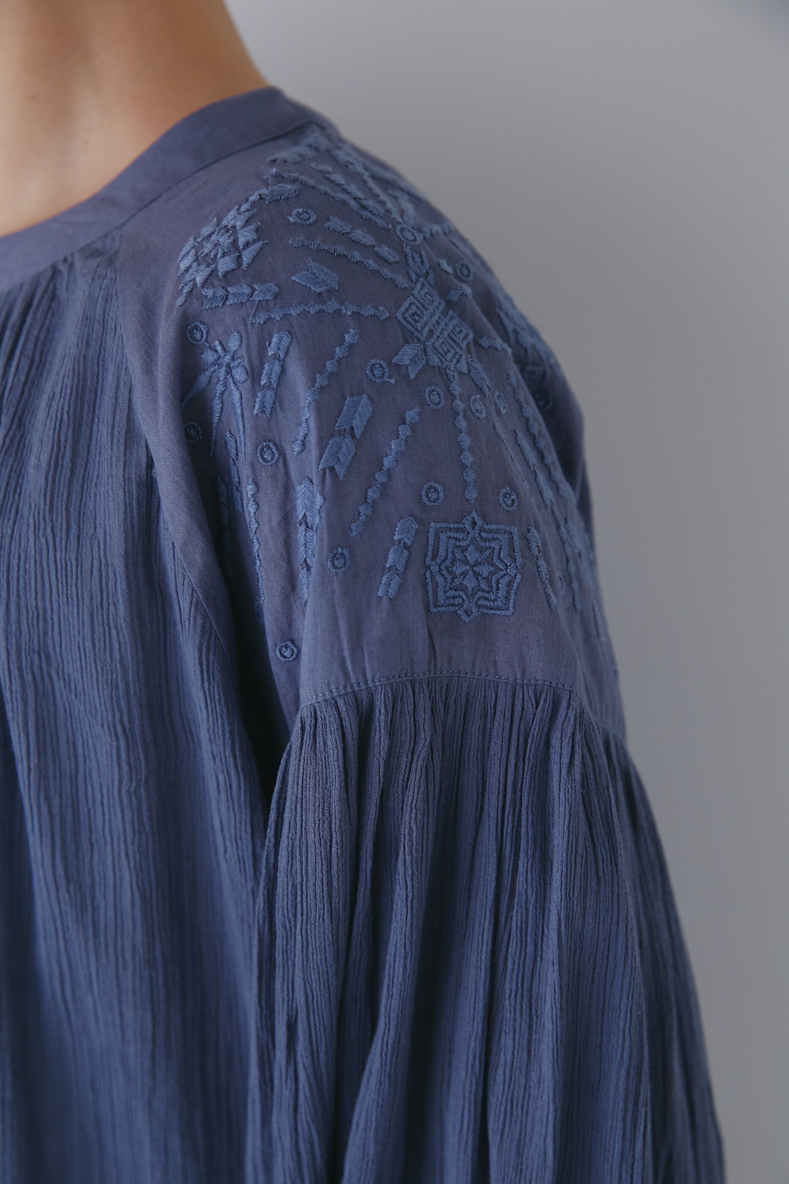  「◆インドクレープギャザーブラウス」|シャツ・ブラウス|