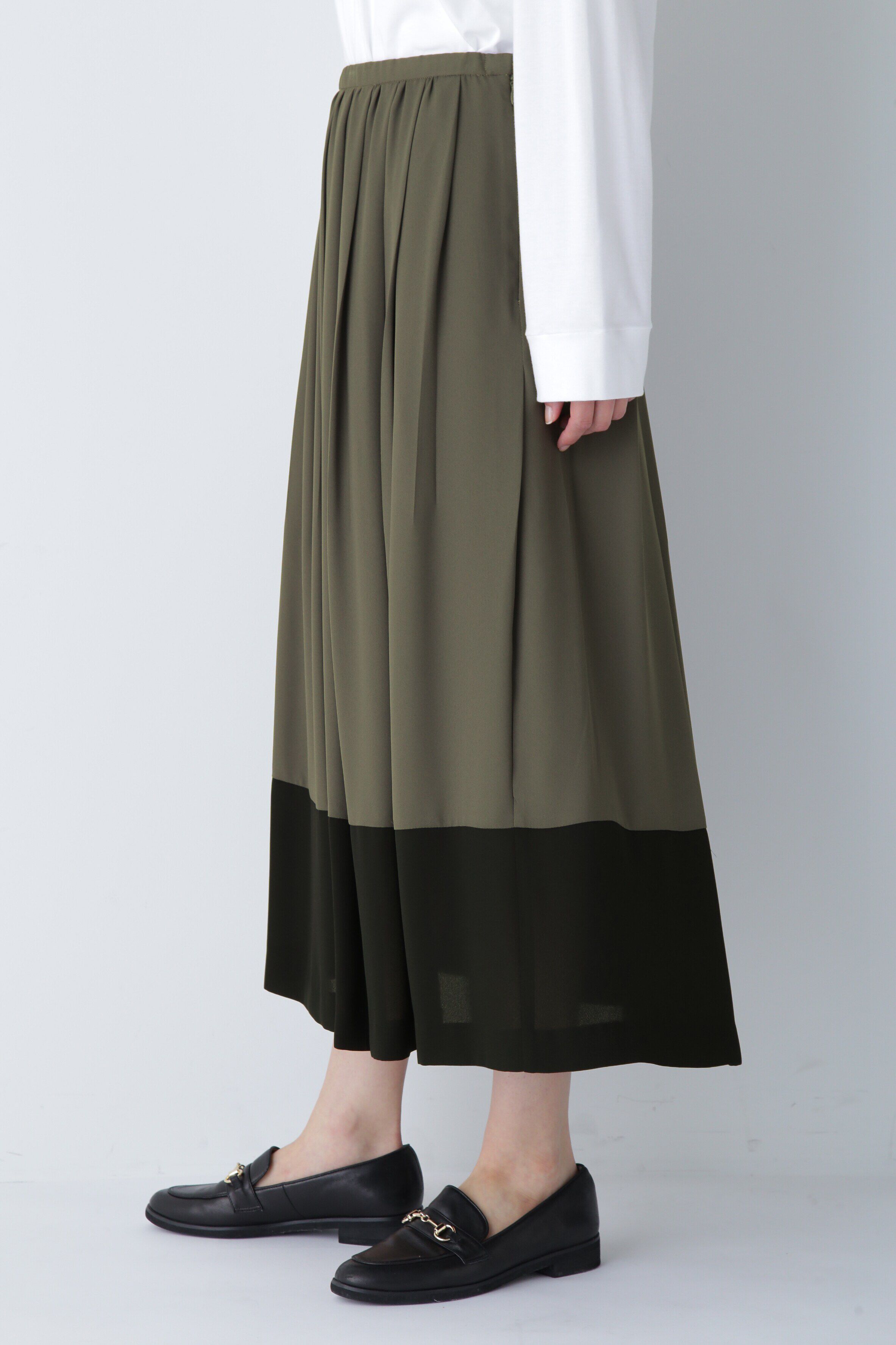  「◆バイカラープリーツスカート」|スカート|