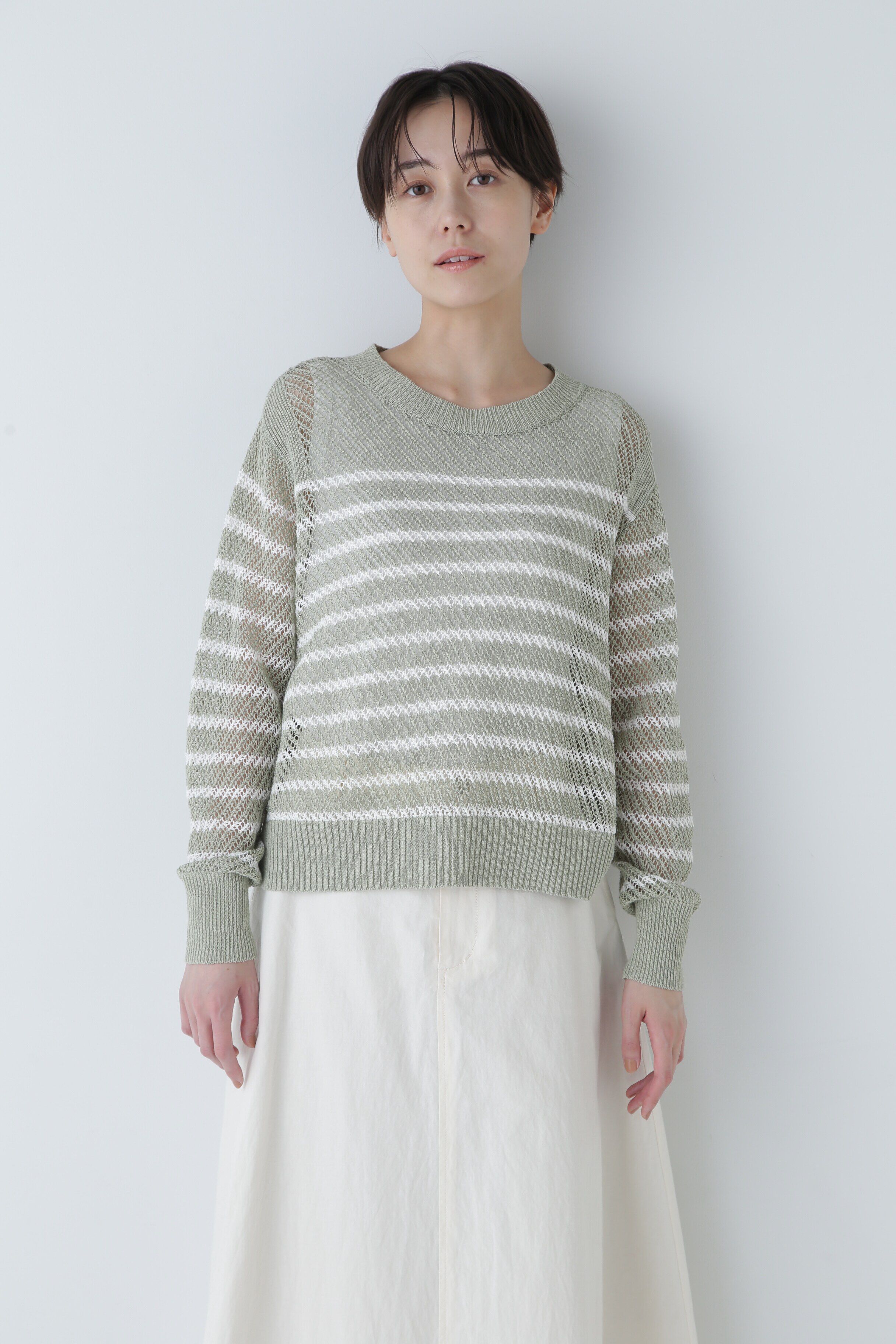  「◆メッシュボーダーニット」|ニット・セーター|