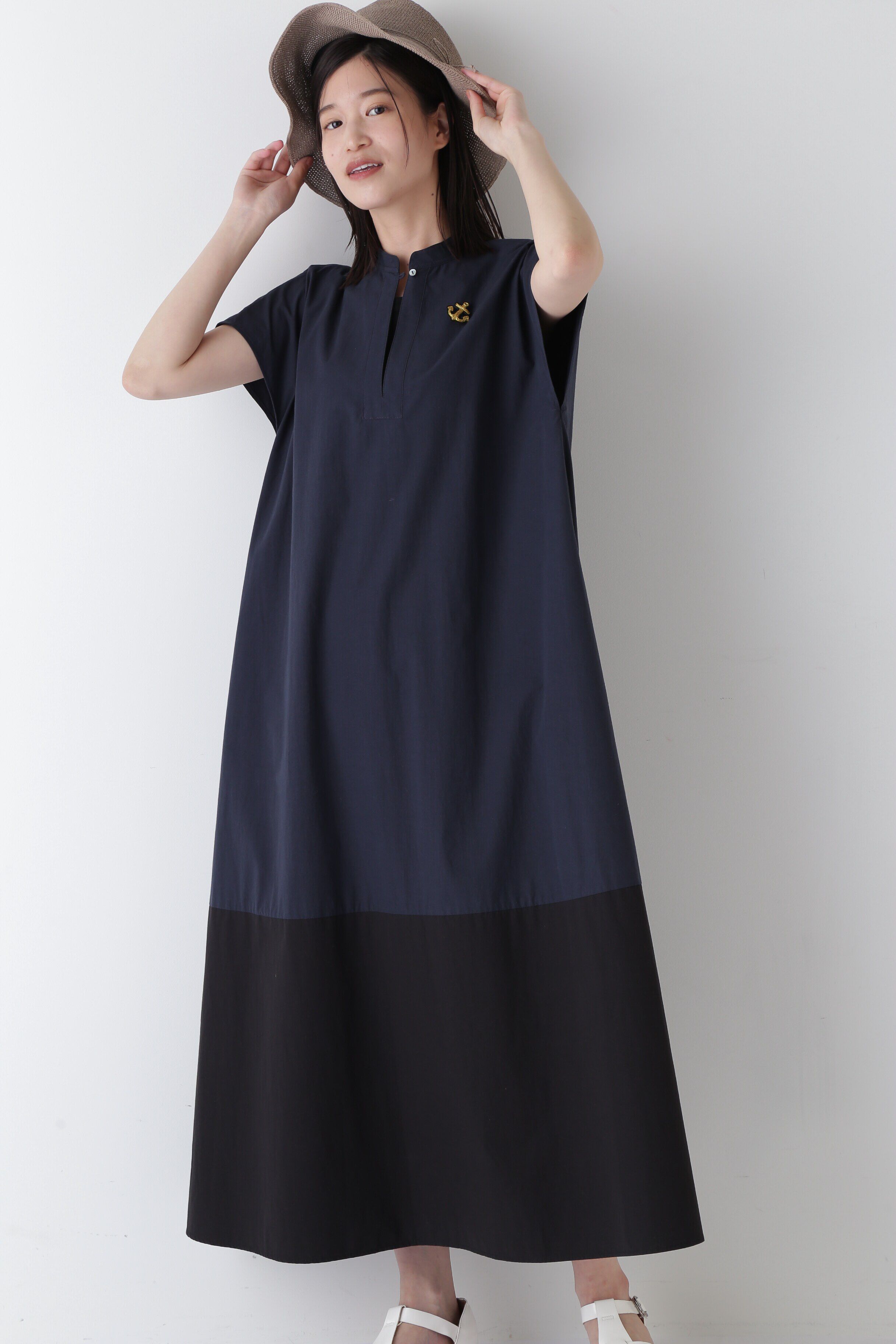  「◆バイカラーワンピース」|ワンピース|ネイビー