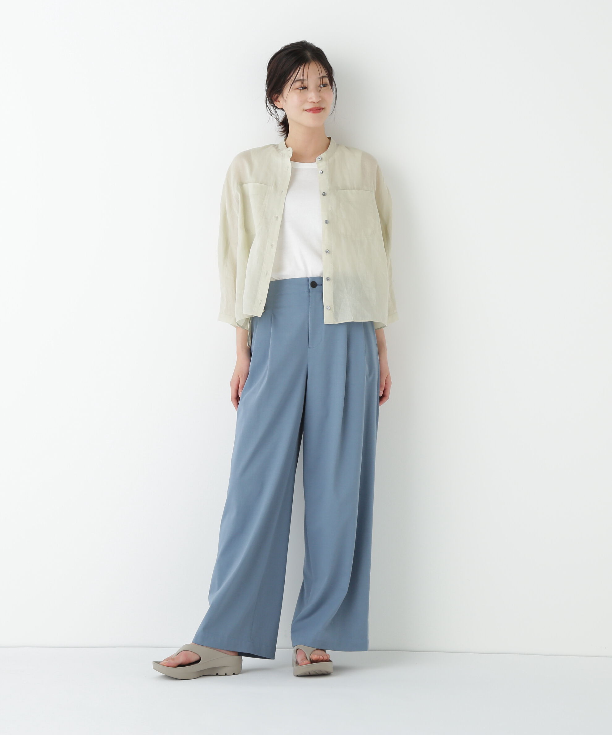  「◆ラミーバンドカラーシャツブラウス」|シャツ・ブラウス|