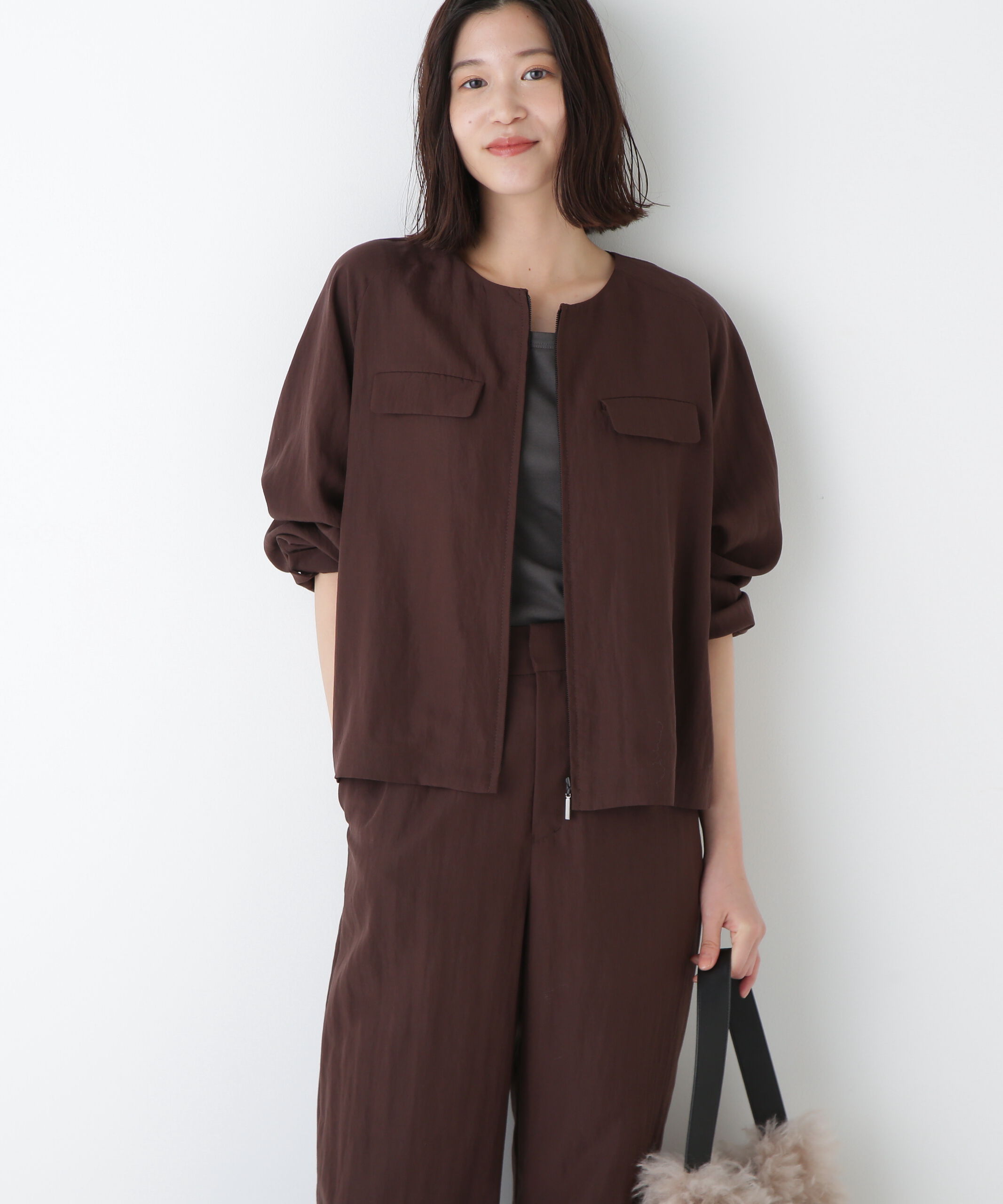  「◆クルーネックショートブルゾン」|ブルゾン・スタジャン|