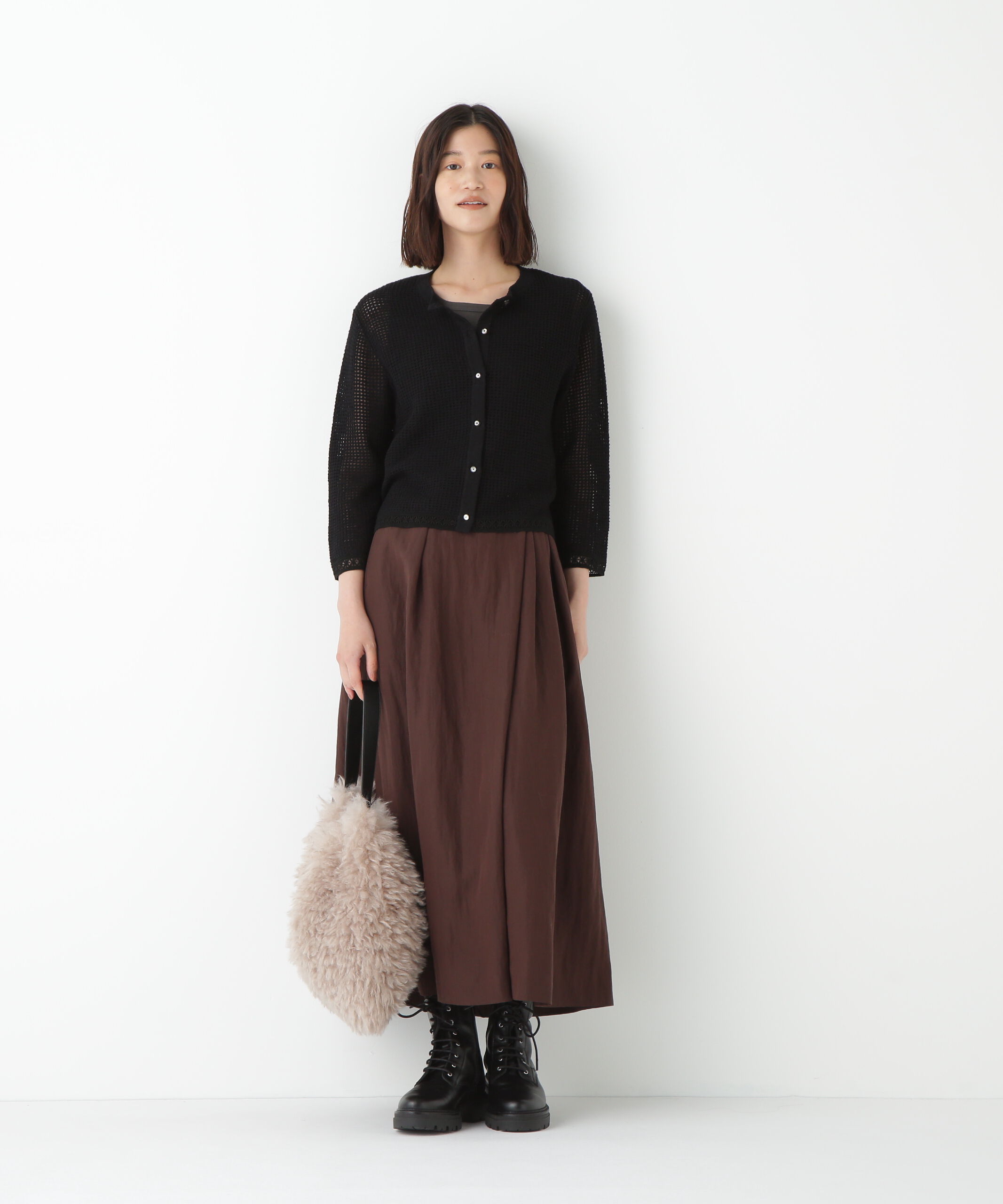  「◆透かしブークレニットカーディガン」|ニット・セーター|