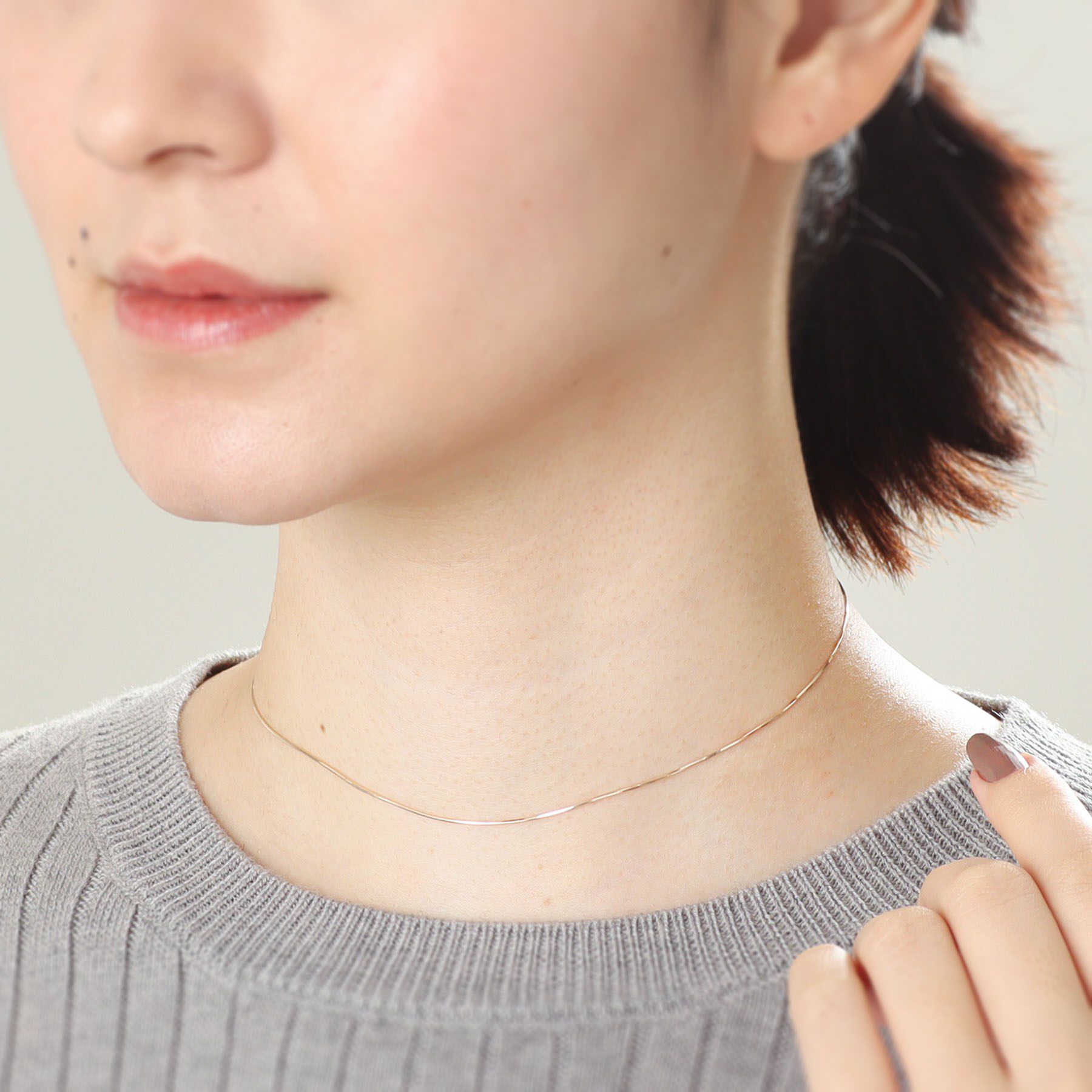 COCOSHNIK「K10コンパクトチェーン チョーカー」|ネックレス|