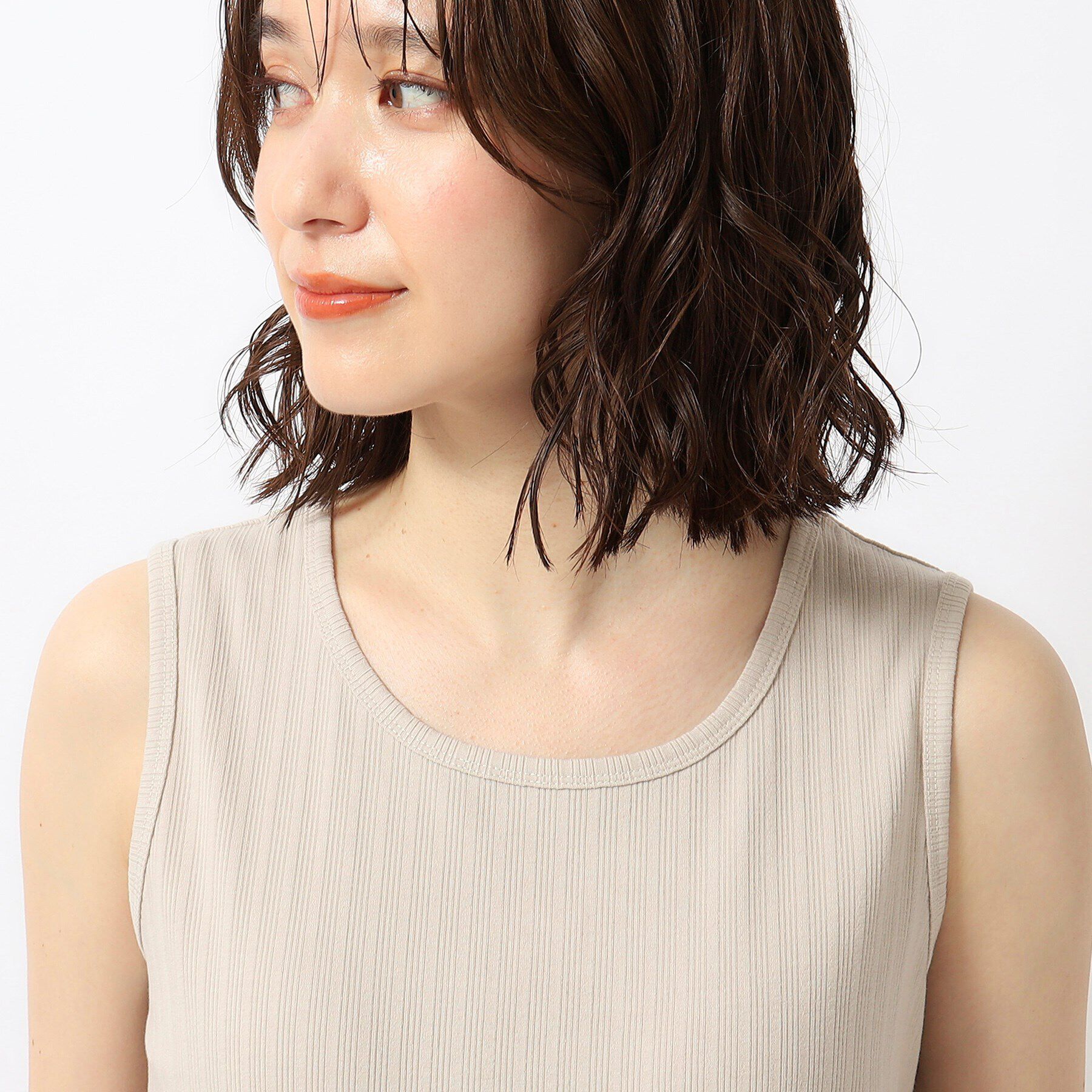 SHOO･LA･RUE「デイリー使いに ランダムテレコ タンクトップ」|キャミソール|