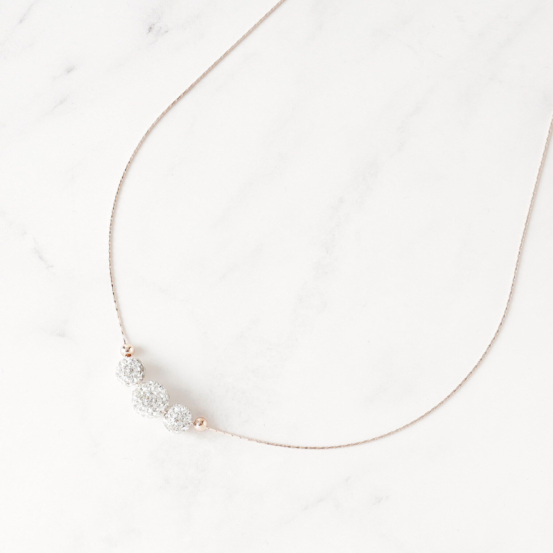 SHOO･LA･RUE「キラキラパヴェボールネックレス」|ネックレス|ピンクゴールド(00