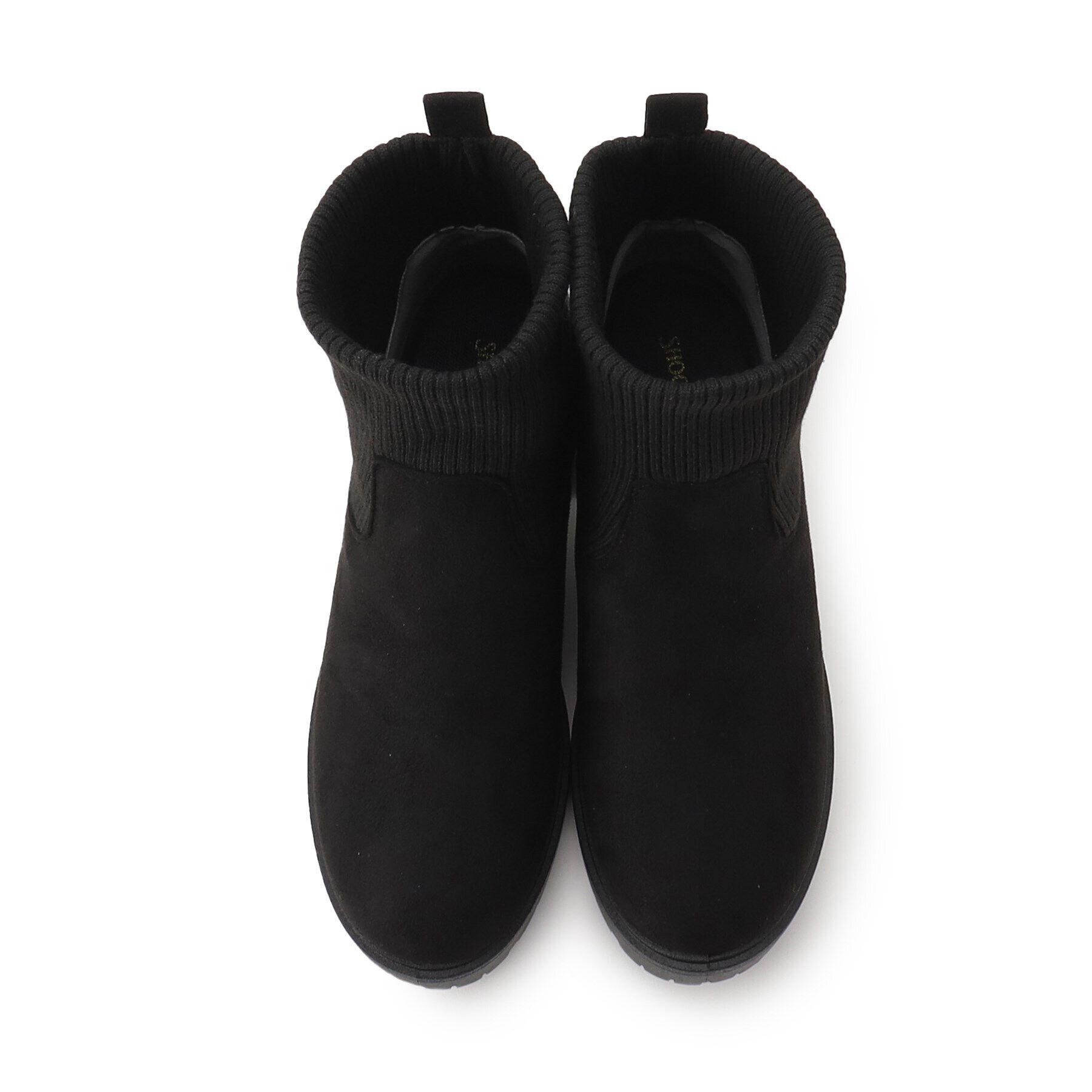 SHOO･LA･RUE「歩きやすさと美脚を叶える　ヒールアップはきぐちニットブーツ」|ショートブーツ|