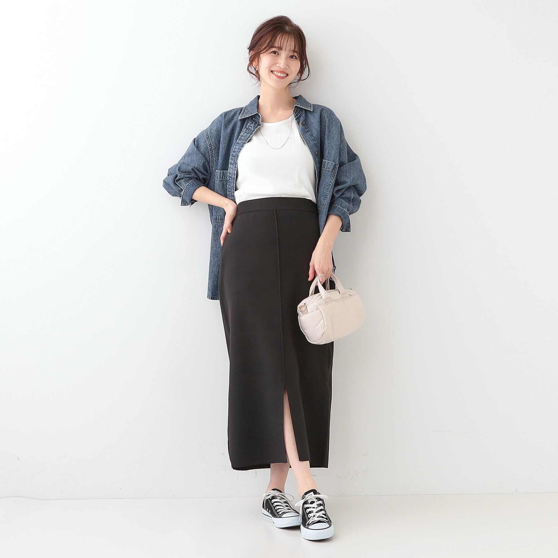 SHOO･LA･RUE「【洗える/セットアップ可】前後2WAYスポンディッシュ ナロースカート」|スカート|