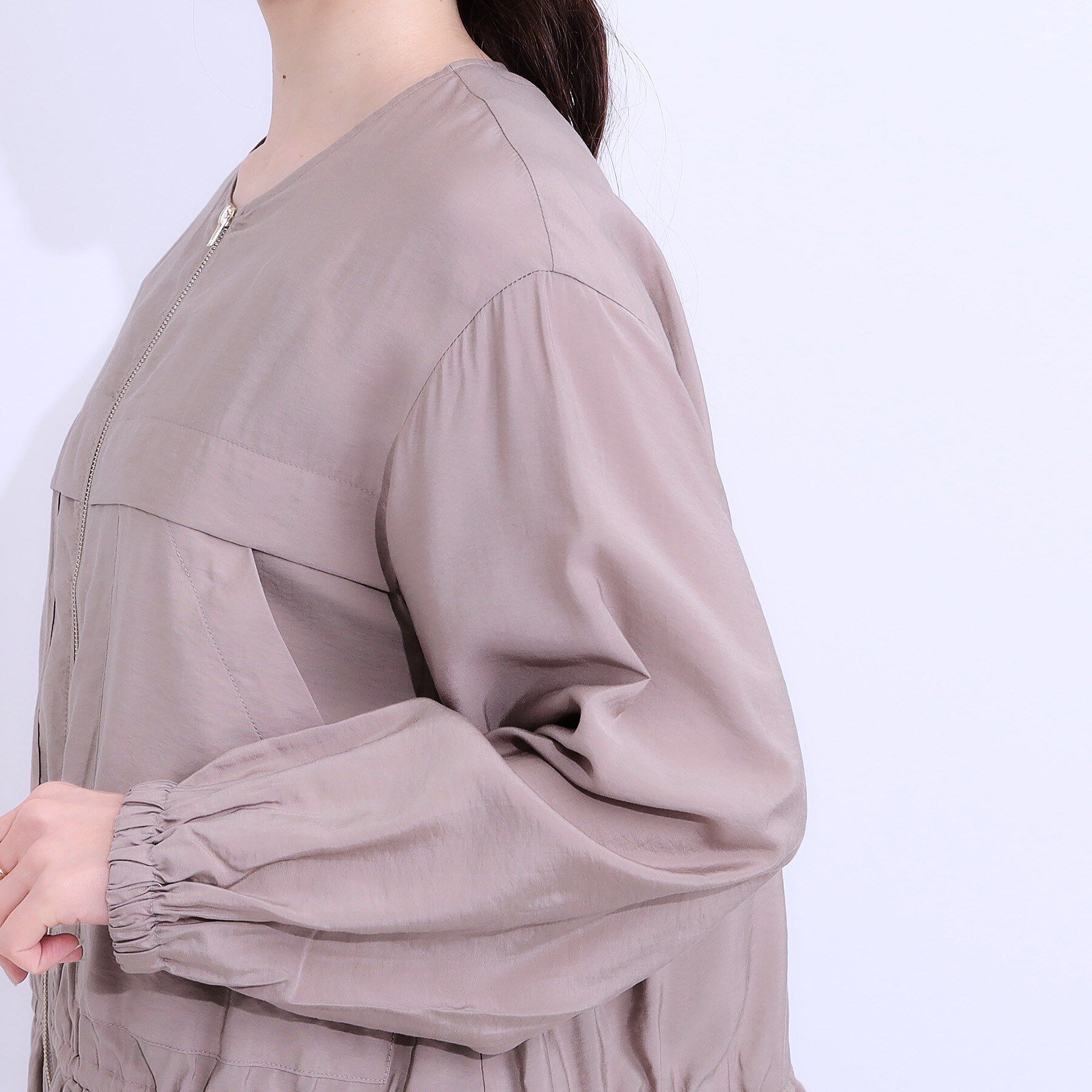 SHOO･LA･RUE「【S-LL】大人のシアー感が魅力 ドロストブルゾン」|ブルゾン・スタジャン|