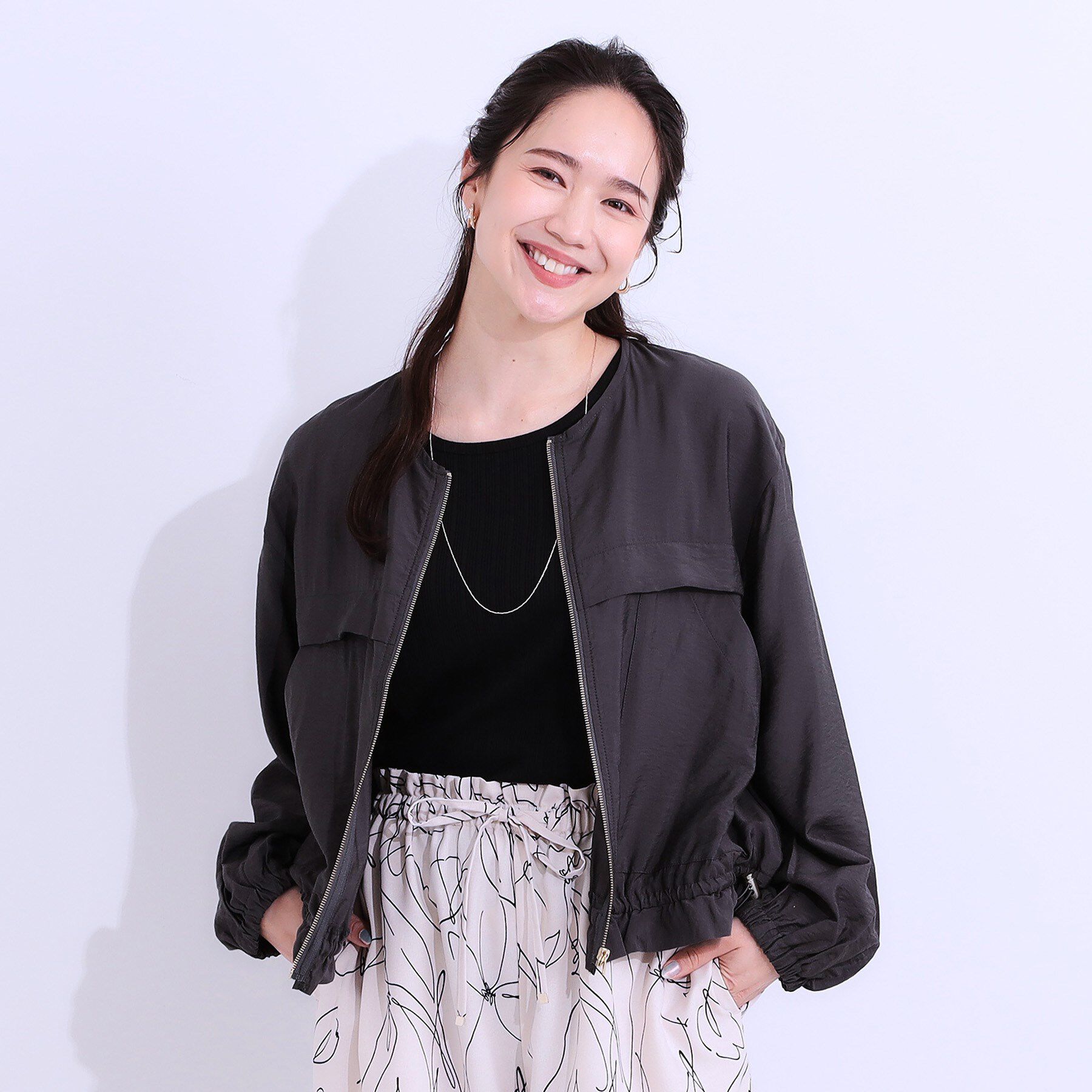 SHOO･LA･RUE「【S-LL】大人のシアー感が魅力 ドロストブルゾン」|ブルゾン・スタジャン|