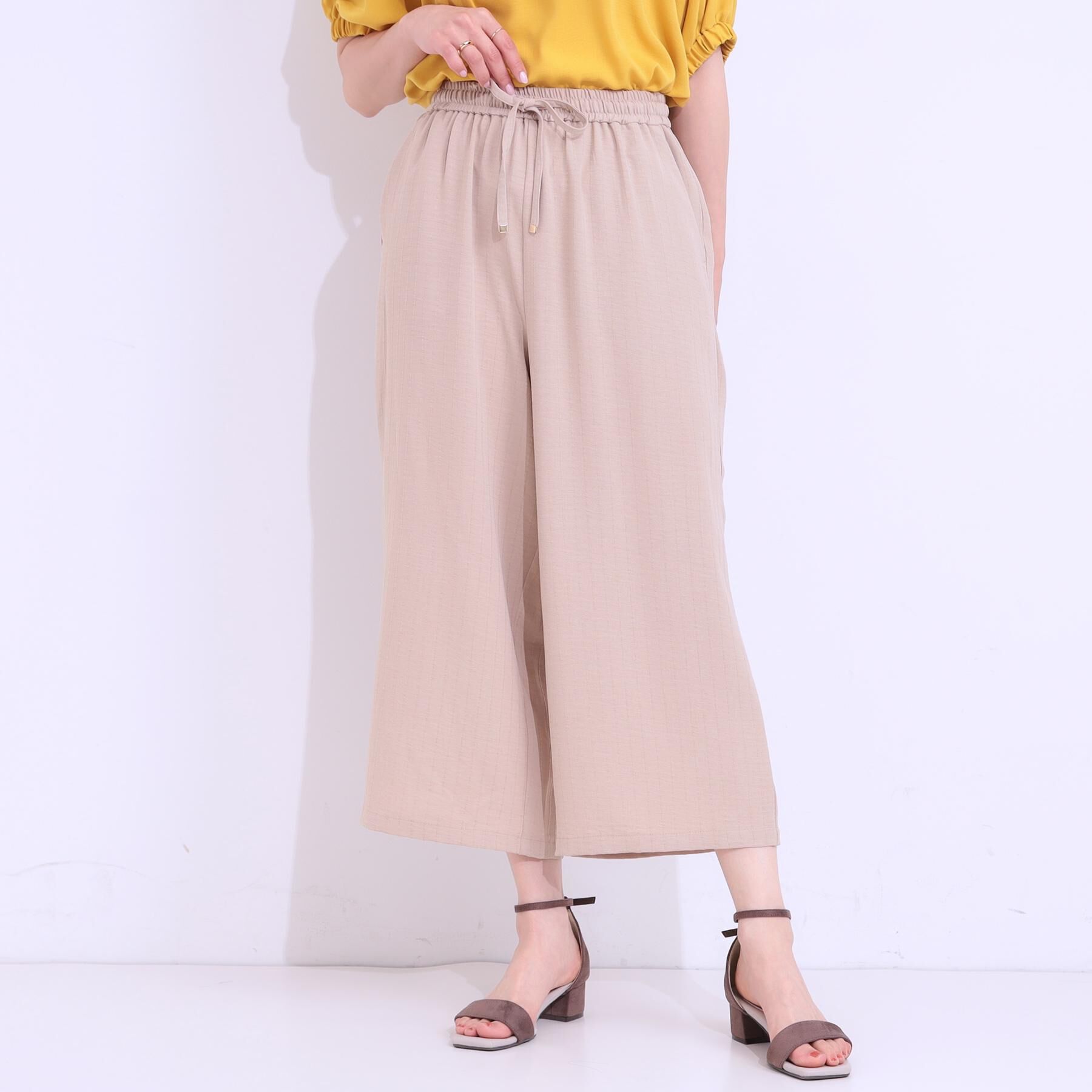 SHOO･LA･RUE「【着丈選べる/ひんやり】ストライプ見えイージーワイドパンツ」|その他|