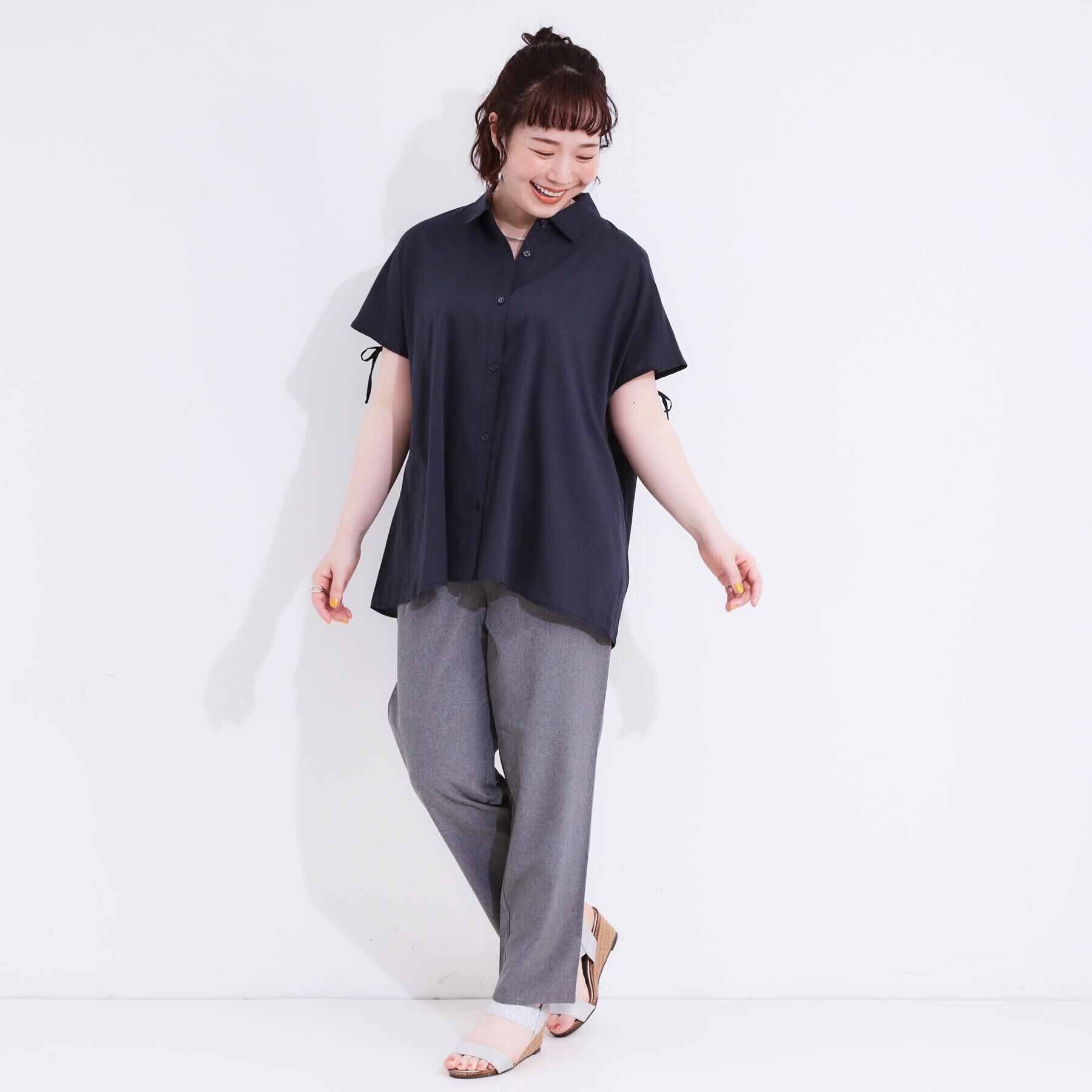 SHOO･LA･RUE「【SS-3L/ひんやり/吸水速乾/UV】軽量でさらりと穿ける テーパードパンツ」|その他|