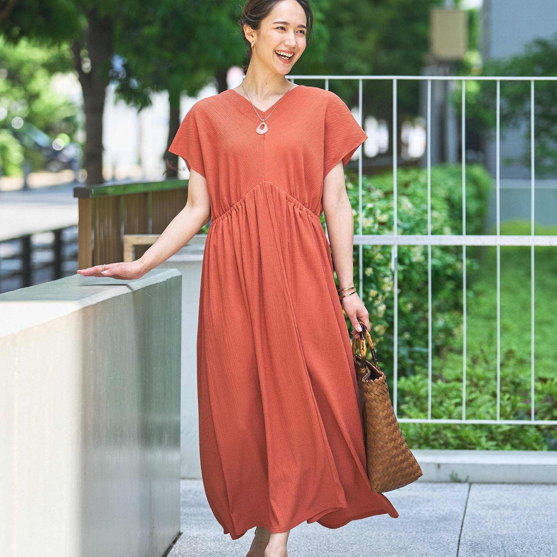 SHOO･LA･RUE「【前後2WAY】さらりと大人上品に 楊柳フレンチワンピース」|ワンピース|