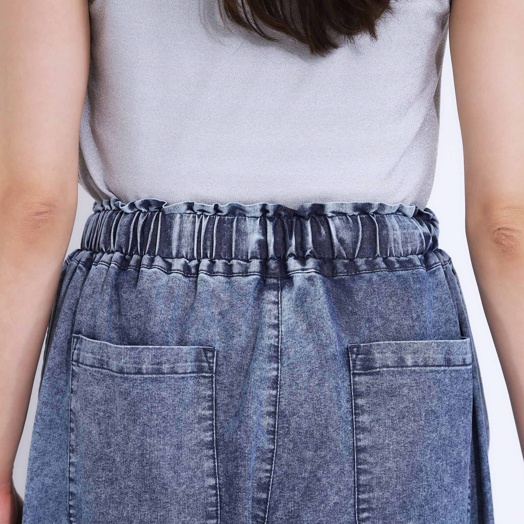 SHOO･LA･RUE「【S-LL】サイドラインがアクセント イージーデニムパンツ」|デニム|