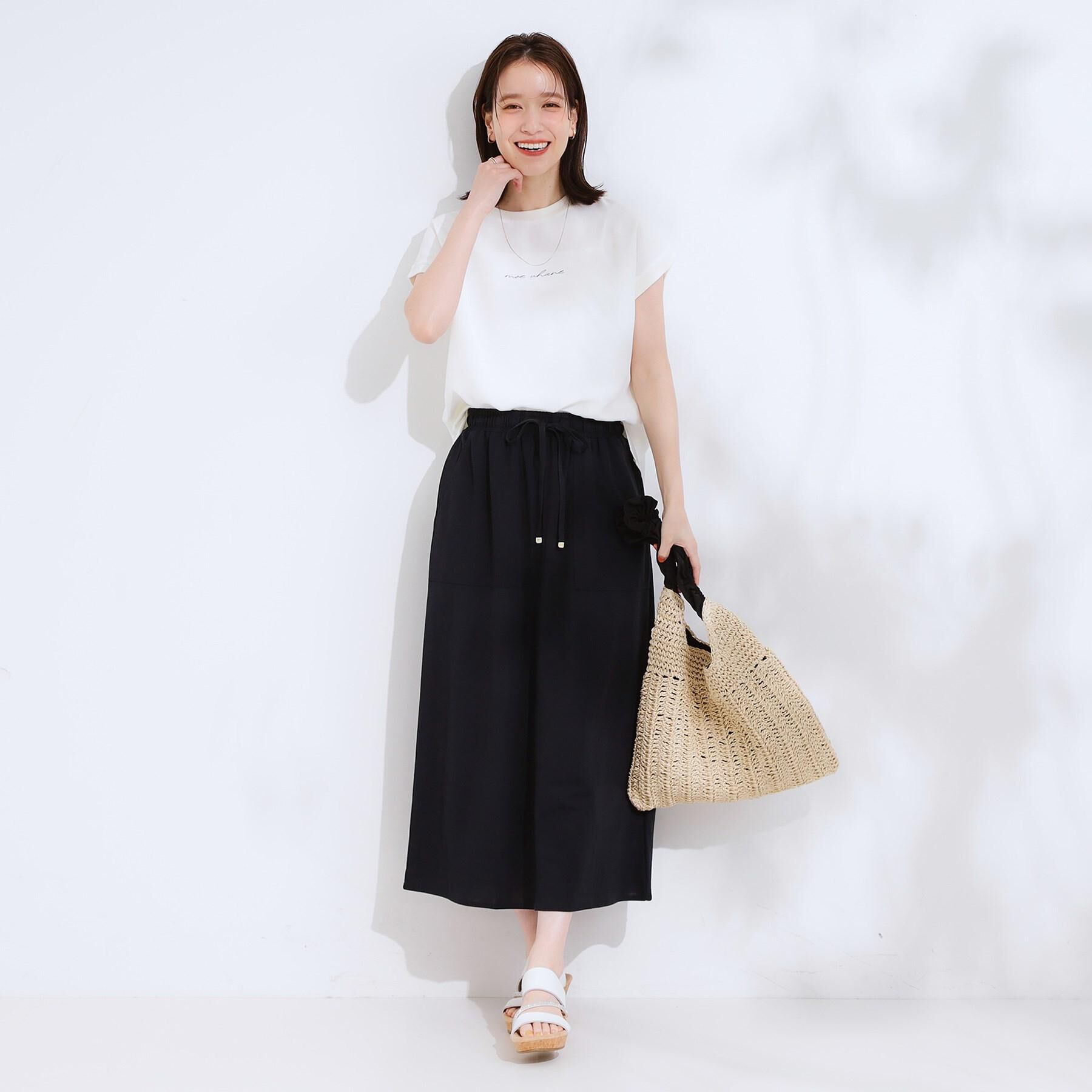 SHOO･LA･RUE「【セットアップ可/ひんやり】大人カジュアルに ベイカー風デザインスカート」|スカート|